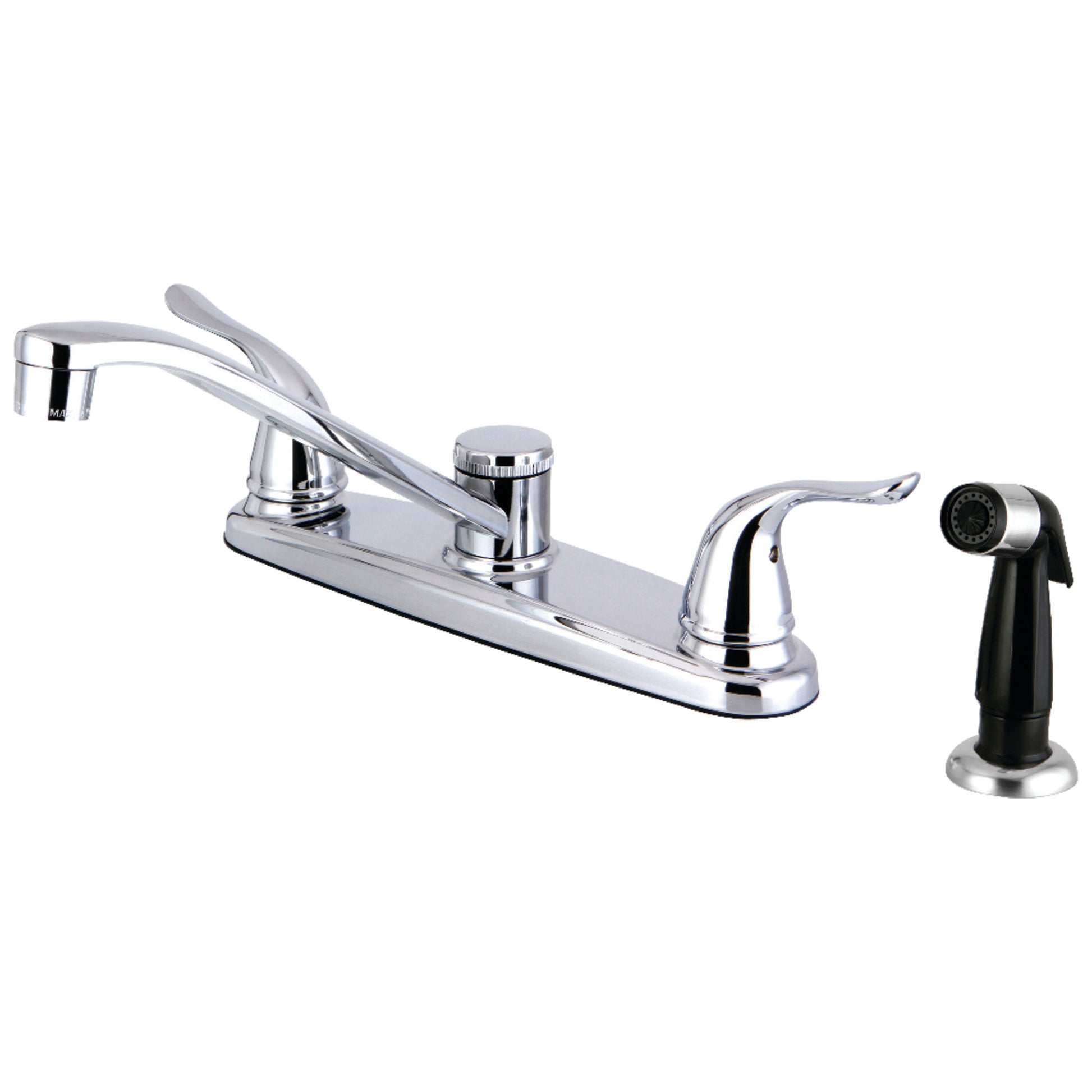Kingston FB2271YL Yosemite Two-Handle 4-Hole 8" Centerset Kitchen Faucet with Side Sprayer in Polished Chrome