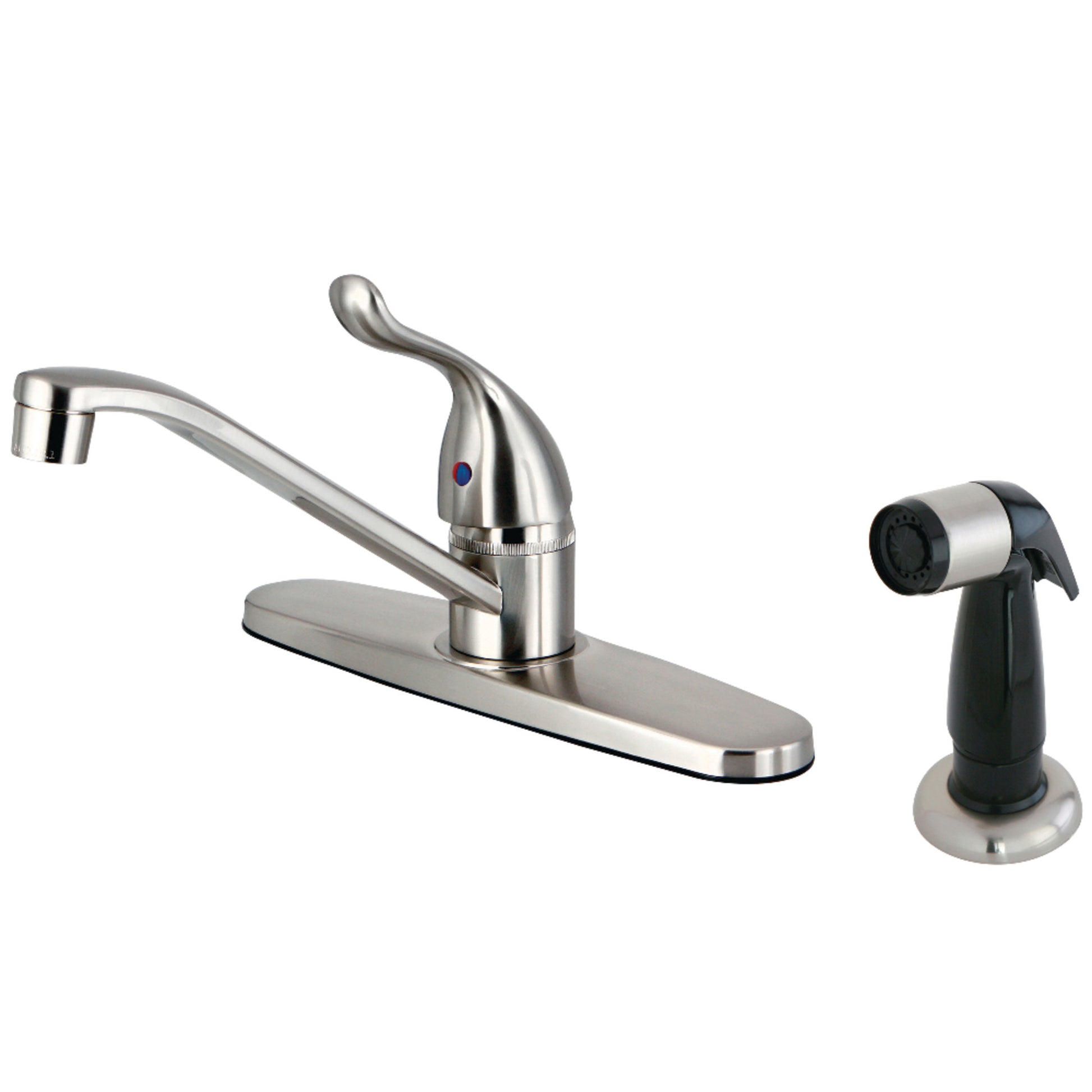 Kingston FB5578YL Yosemite One-Handle 4-Hole 8" Centerset Kitchen Faucet with Side Sprayer in Brushed Nickel