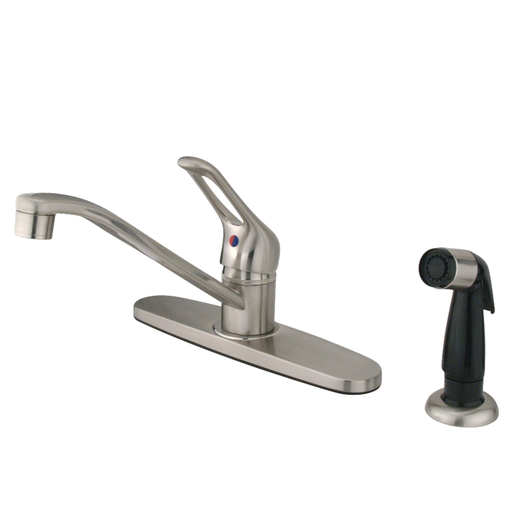 Kingston FB562SN Wyndham One-Handle 4-Hole 8" Centerset Kitchen Faucet with Side Sprayer in Brushed Nickel