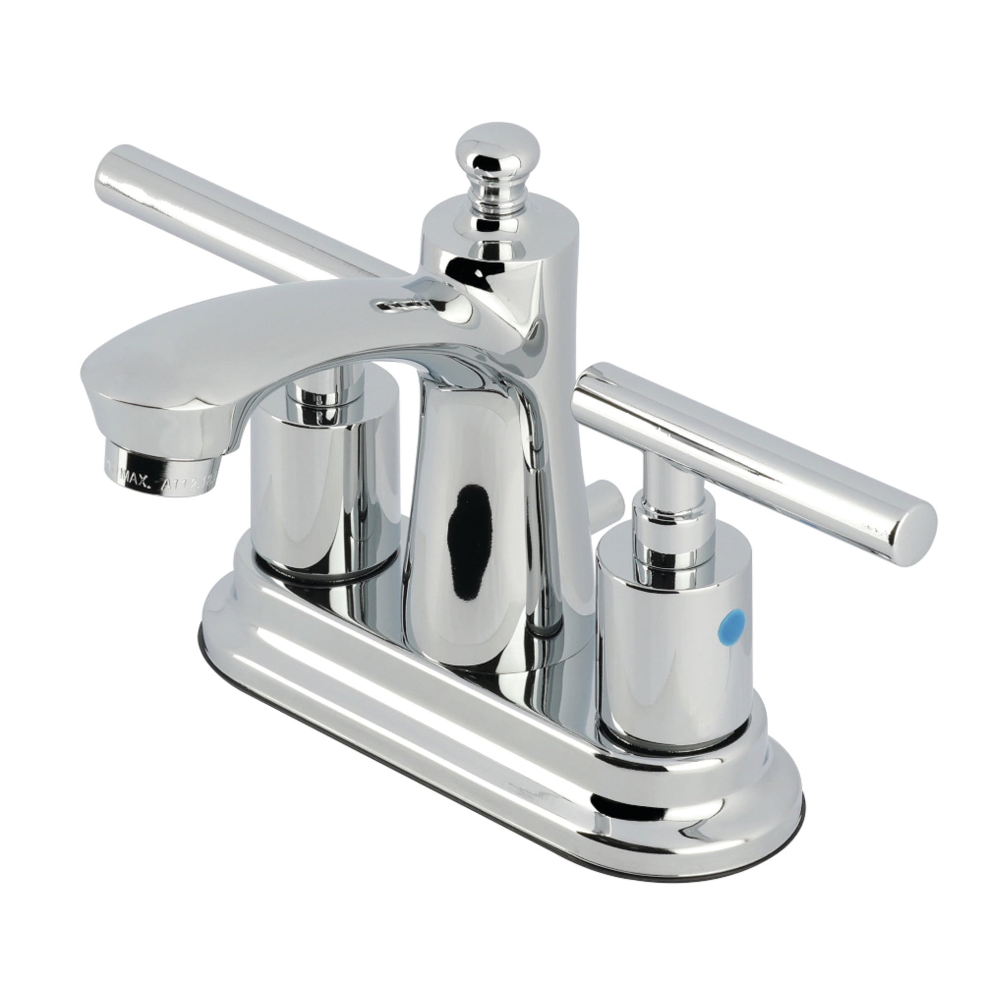 Kingston Brass FB7621CML Manhattan Double-Handle 4" Centerset Bathroom Faucet with Pop-Up Drain, Polished Chrome