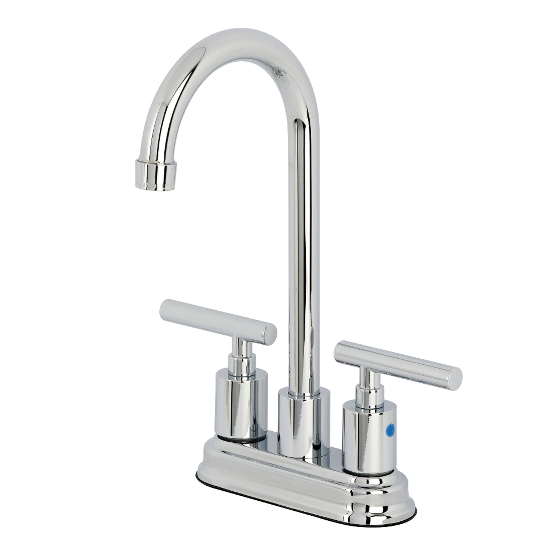Kingston Brass FB8491CML Manhattan Double-Handle 4" Centerset High-Arc Bar Faucet, Polished Chrome