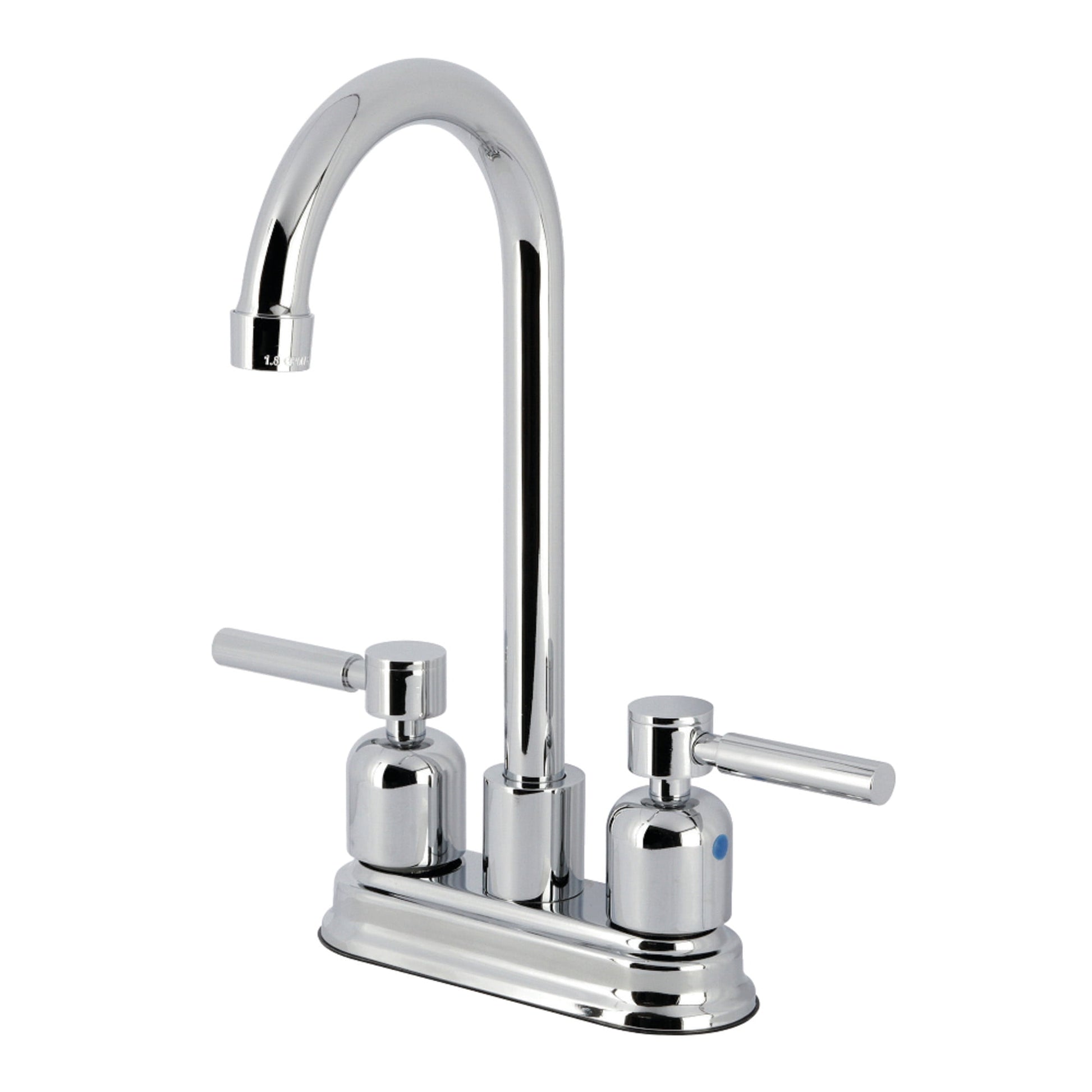 Kingston Brass FB8491DL Concord Double-Handle 4" Centerset High-Arc Bar Faucet, Polished Chrome
