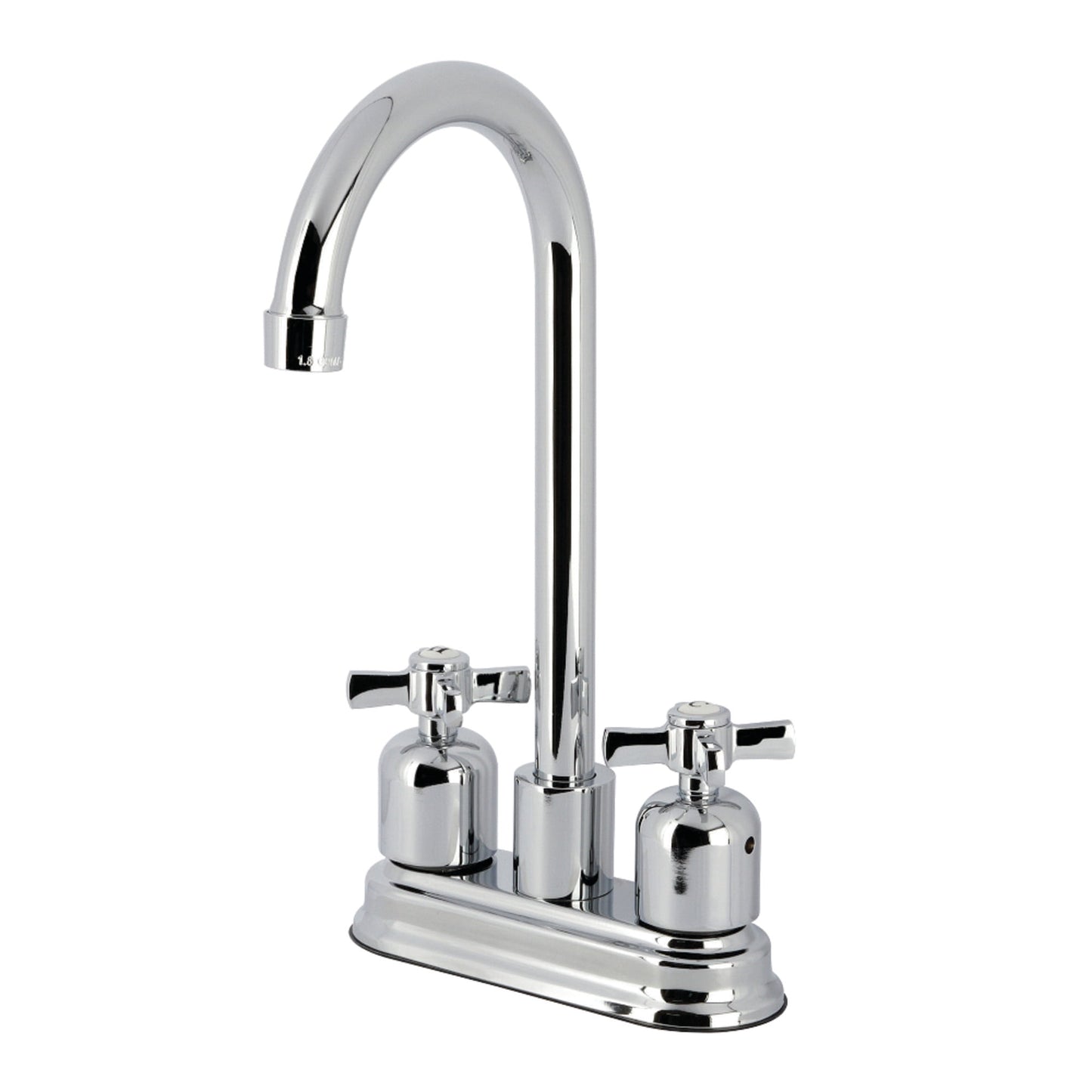 Kingston Brass FB8491ZX Millennium Double-Handle 4" Centerset High-Arc Bar Faucet, Polished Chrome