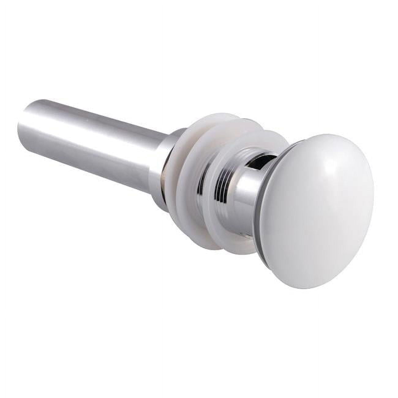 Kingston Brass EV6001WT Fauceture 22 Gauge Push Pop-Up Drain with Overflow, Polished Chrome & White
