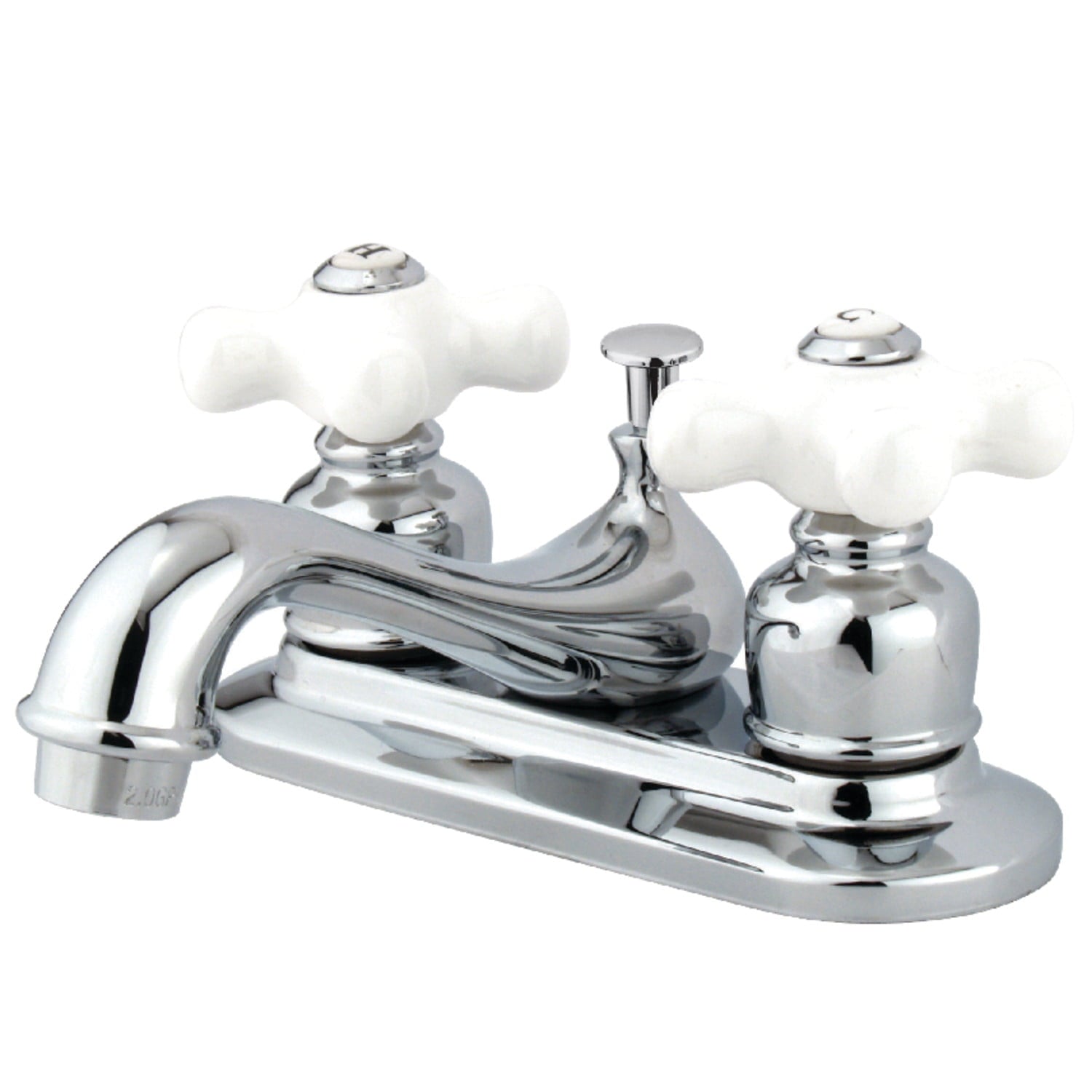 Kingston Brass GKB601PX Water Saving Restoration Centerset Lavatory Faucet with Porcelain Cross Handles, Chrome