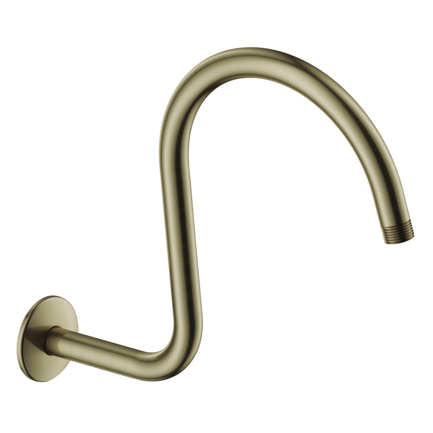 Kingston Brass K114C3 14-Inch Shower Arm with Round Flange in Antique Brass