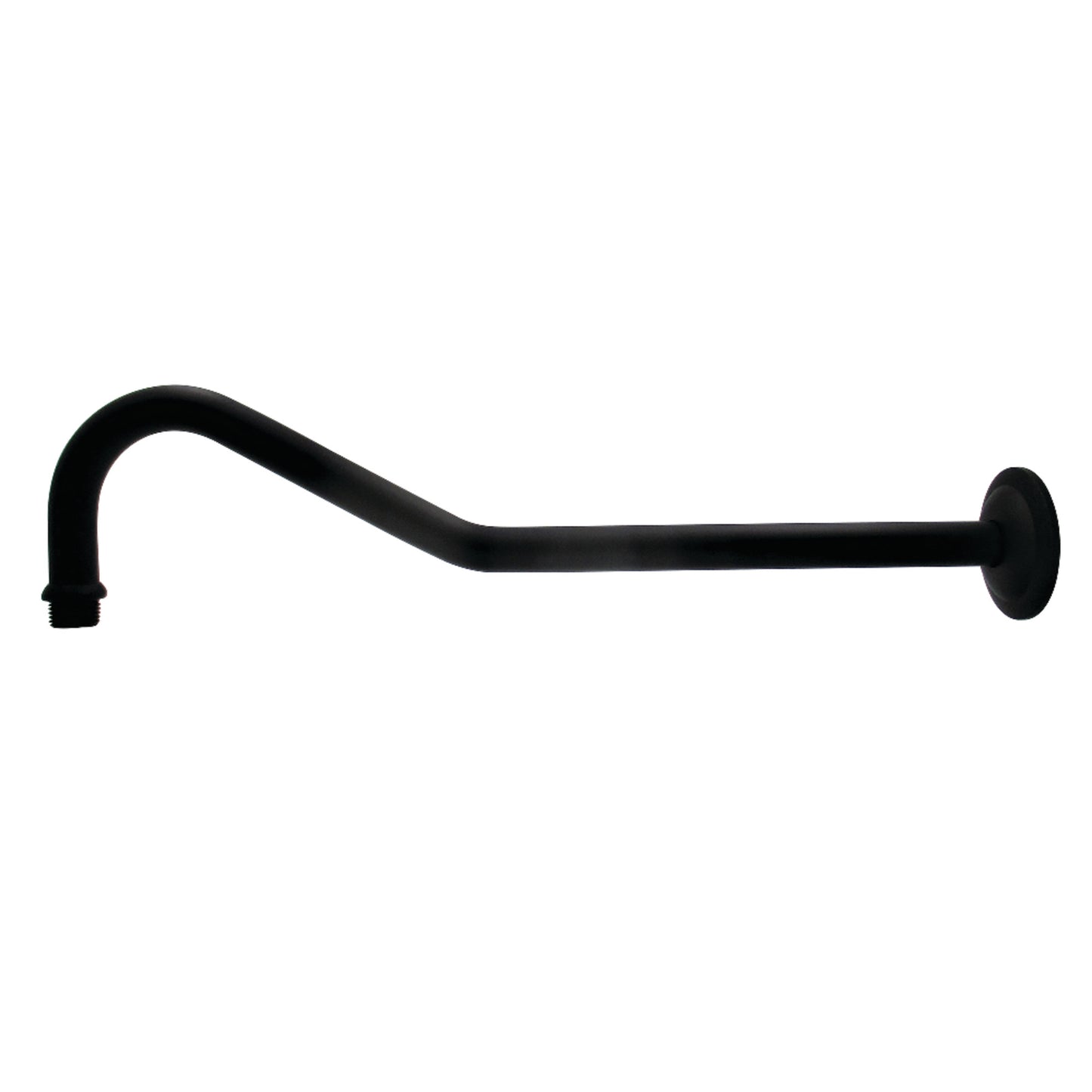 Kingston Brass K117C0 Restoration 17-Inch Rain Drop Shower Arm with Round Flange in Matte Black