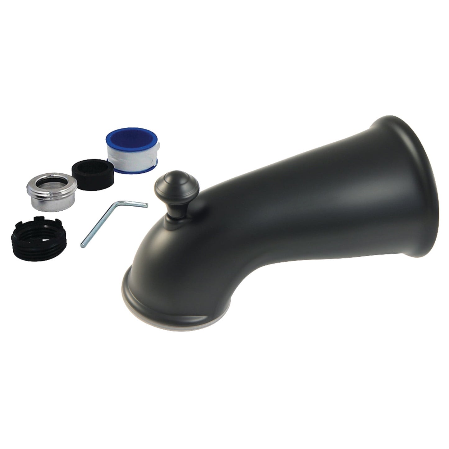 Kingston Brass K1275A0 6 in. Universal Tub Spout with Diverter, Matte Black