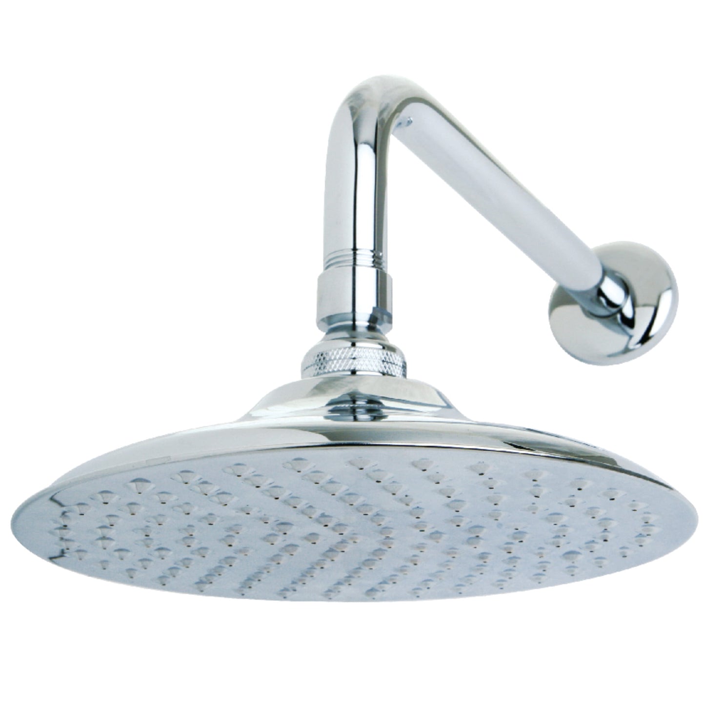 Kingston Brass K136A1CK Victorian 7-3/4 Inch Round Raindrop Brass Shower Head with 12-Inch Shower Arm in Polished Chrome