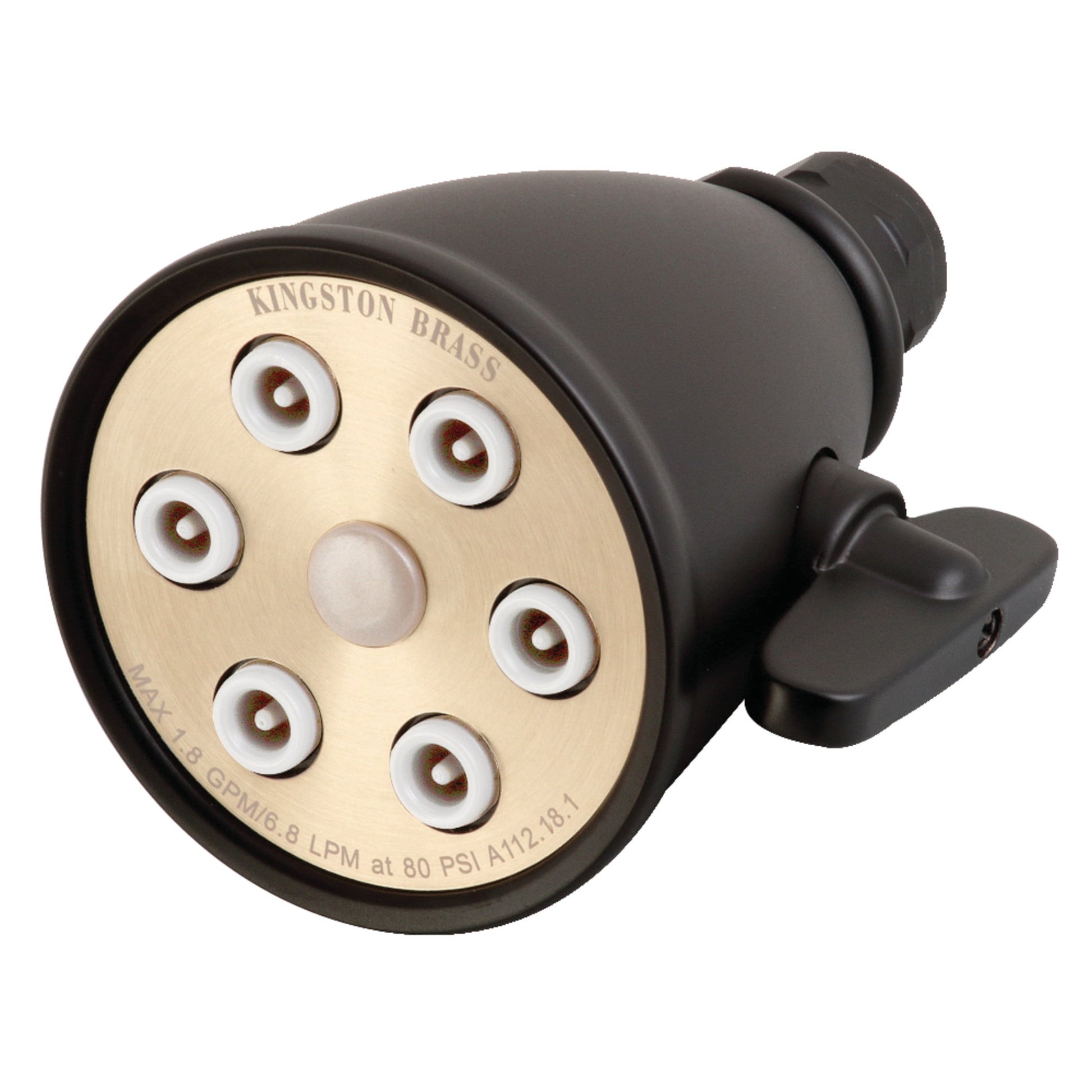 Kingston Brass K138A0MB Victorian 2-15/16-Inch Round Adjustable Jet Spray Brass Shower Head in Matte Black