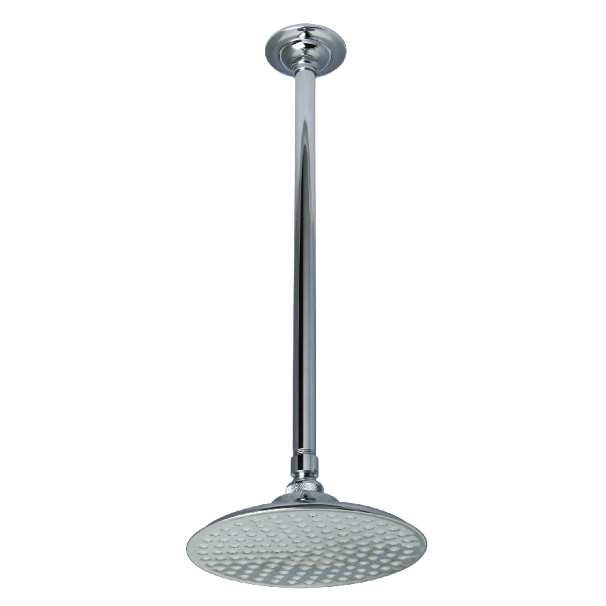 Kingston Brass K236K21 Trimscape 7-3/4 Inch Round Raindrop Brass Shower Head with 17-Inch Ceiling Mount Shower Arm in Polished Chrome