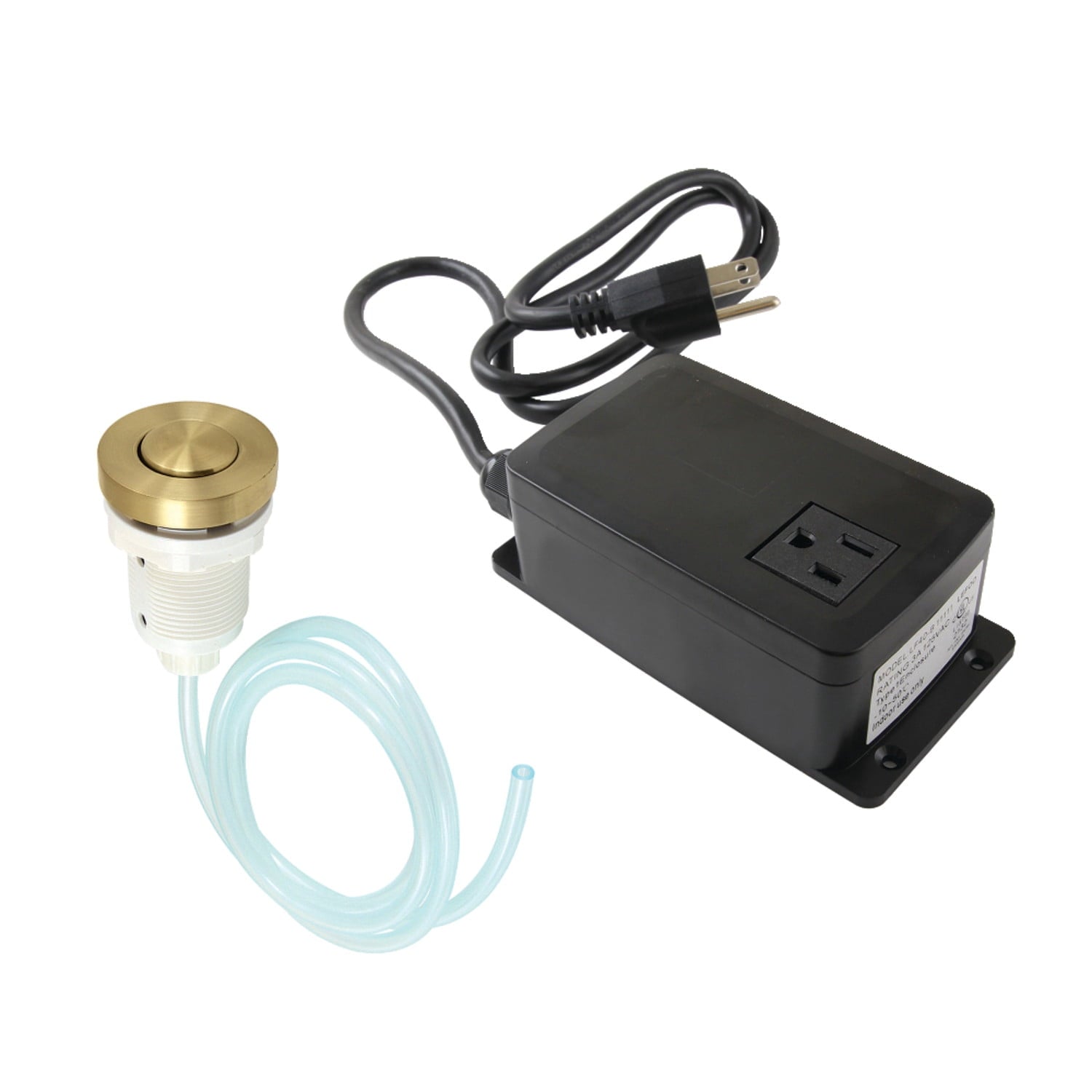 Kingston Brass KAMSK31AB Gourmetier Single Outlet Garbage Disposal Air Switch Kit, Antique Brass