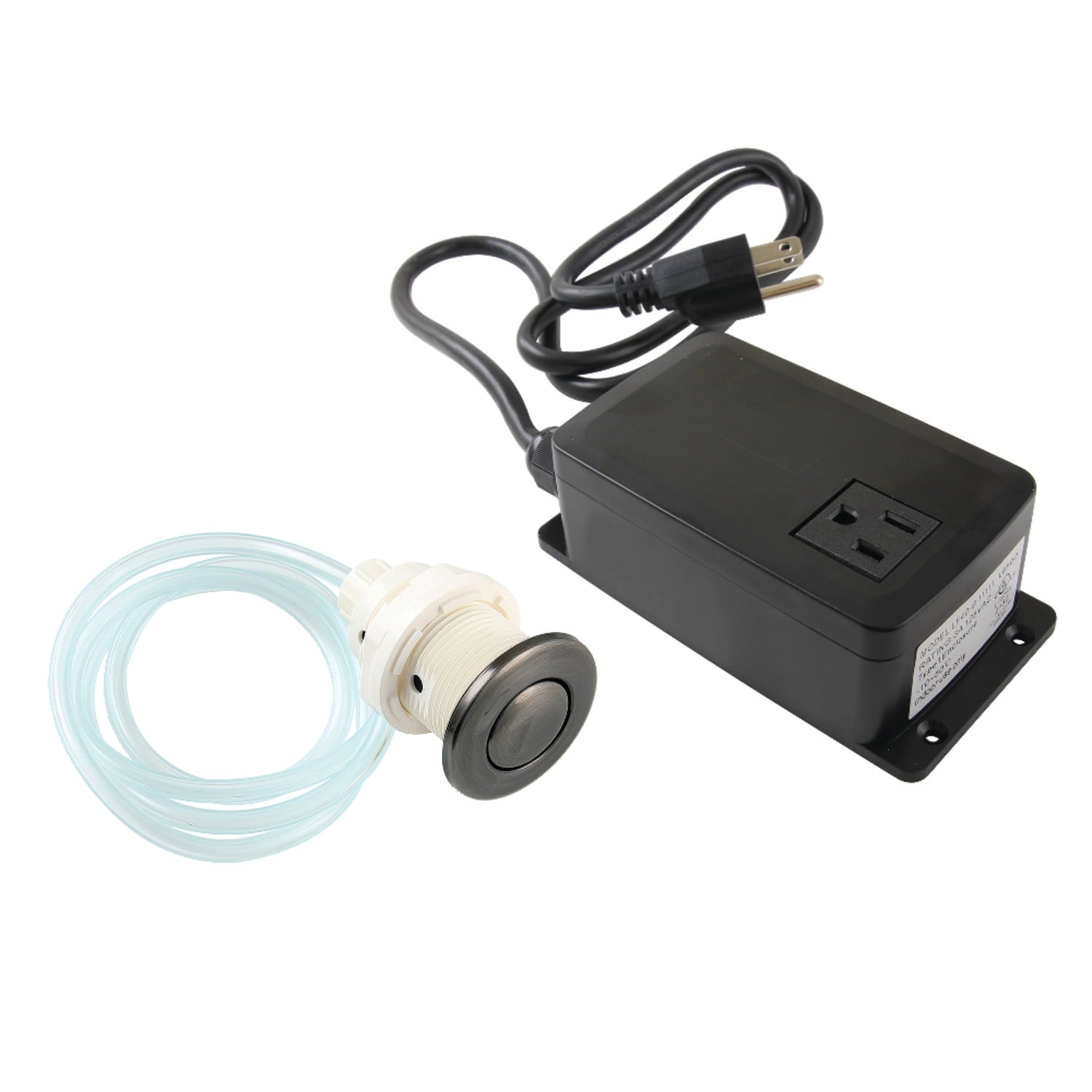 Kingston Brass KASK31VN Trimscape Single Outlet Garbage Disposal Air Switch Kit, Black Stainless