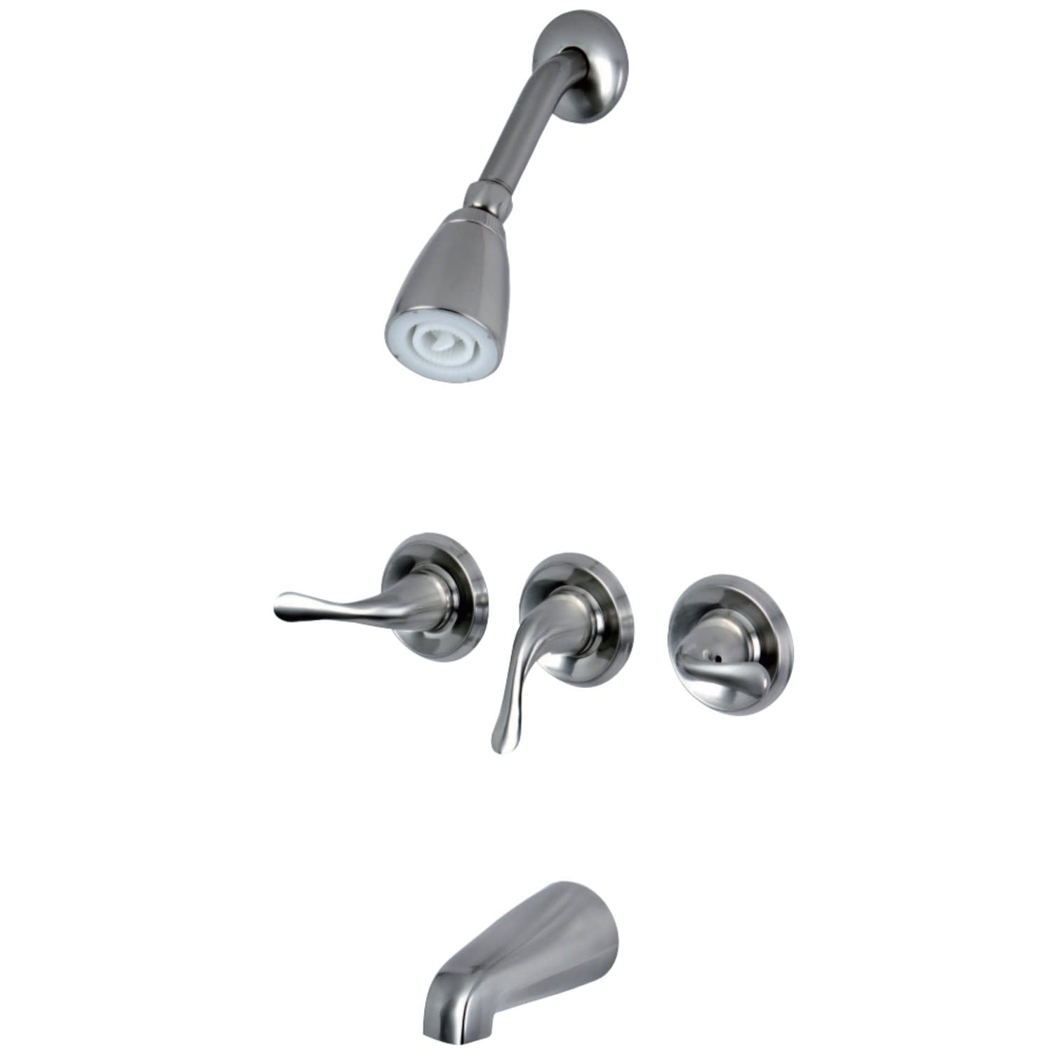 Kingston Brass KB2230YL Yosemite Three-Handle Tub and Shower Faucet, Matte Black