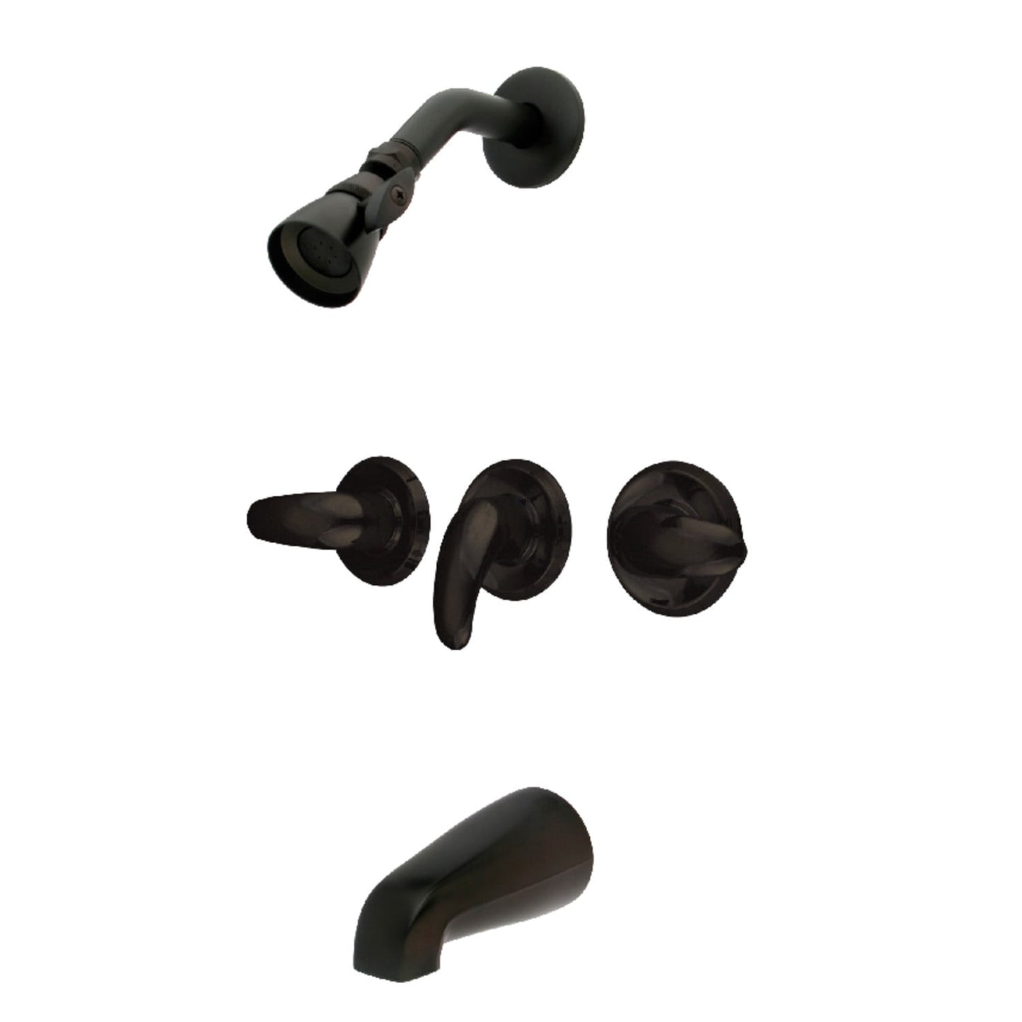 Kingston Brass KB235LL Wall Mount Tub and Shower Faucet, Oil Rubbed Bronze