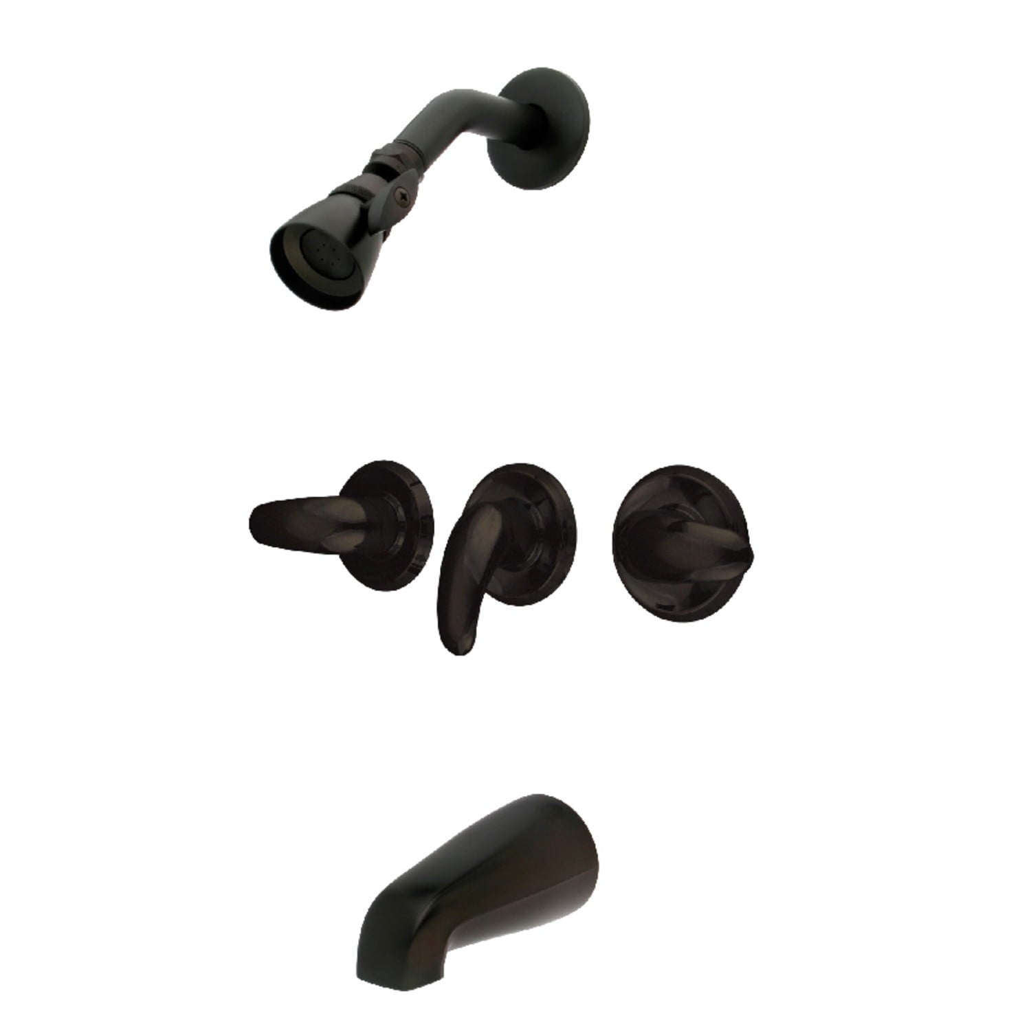 Kingston Brass KB235LL Wall Mount Tub and Shower Faucet, Oil Rubbed Bronze
