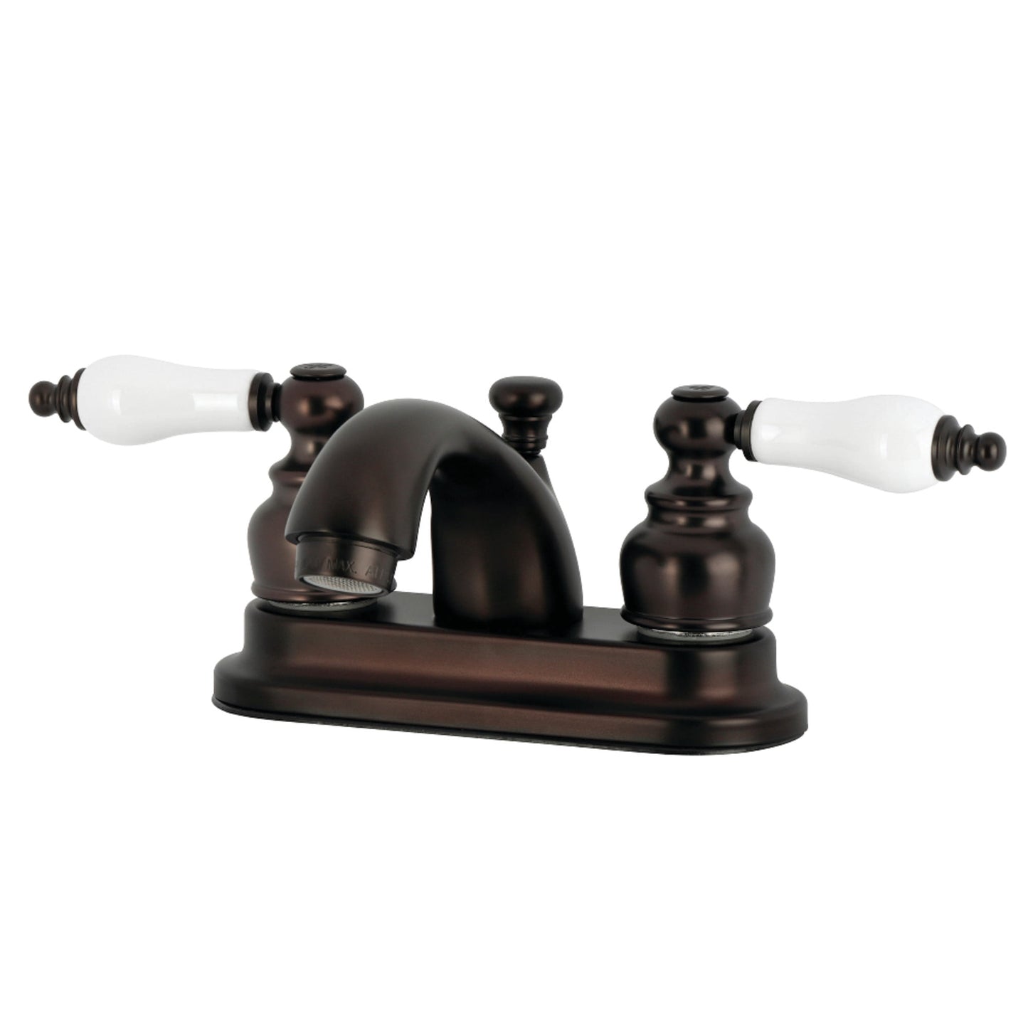 Kingston Brass KB2605PL Double-Handle 3-Hole Deck Mount 4-Inch Centerset Bathroom Faucet with Pop-Up Drain in Oil Rubbed Bronze