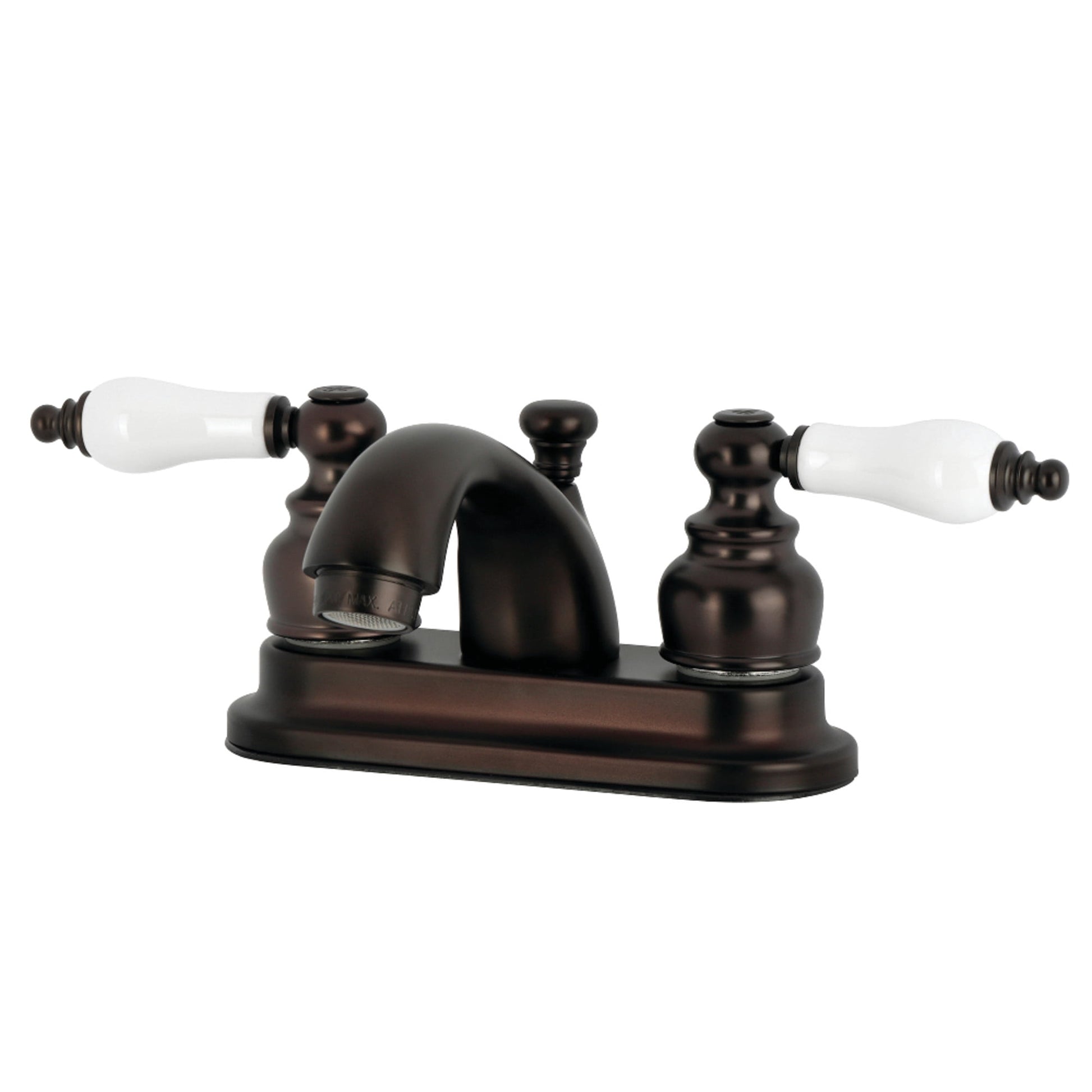 Kingston Brass KB2605PL Double-Handle 3-Hole Deck Mount 4-Inch Centerset Bathroom Faucet with Pop-Up Drain in Oil Rubbed Bronze