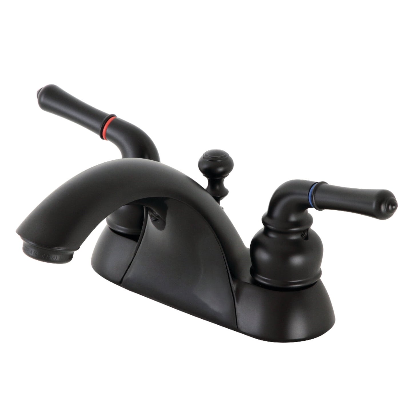 Kingston Brass KB2620B Naples 4 in. Centerset Bathroom Faucet, Matte Black