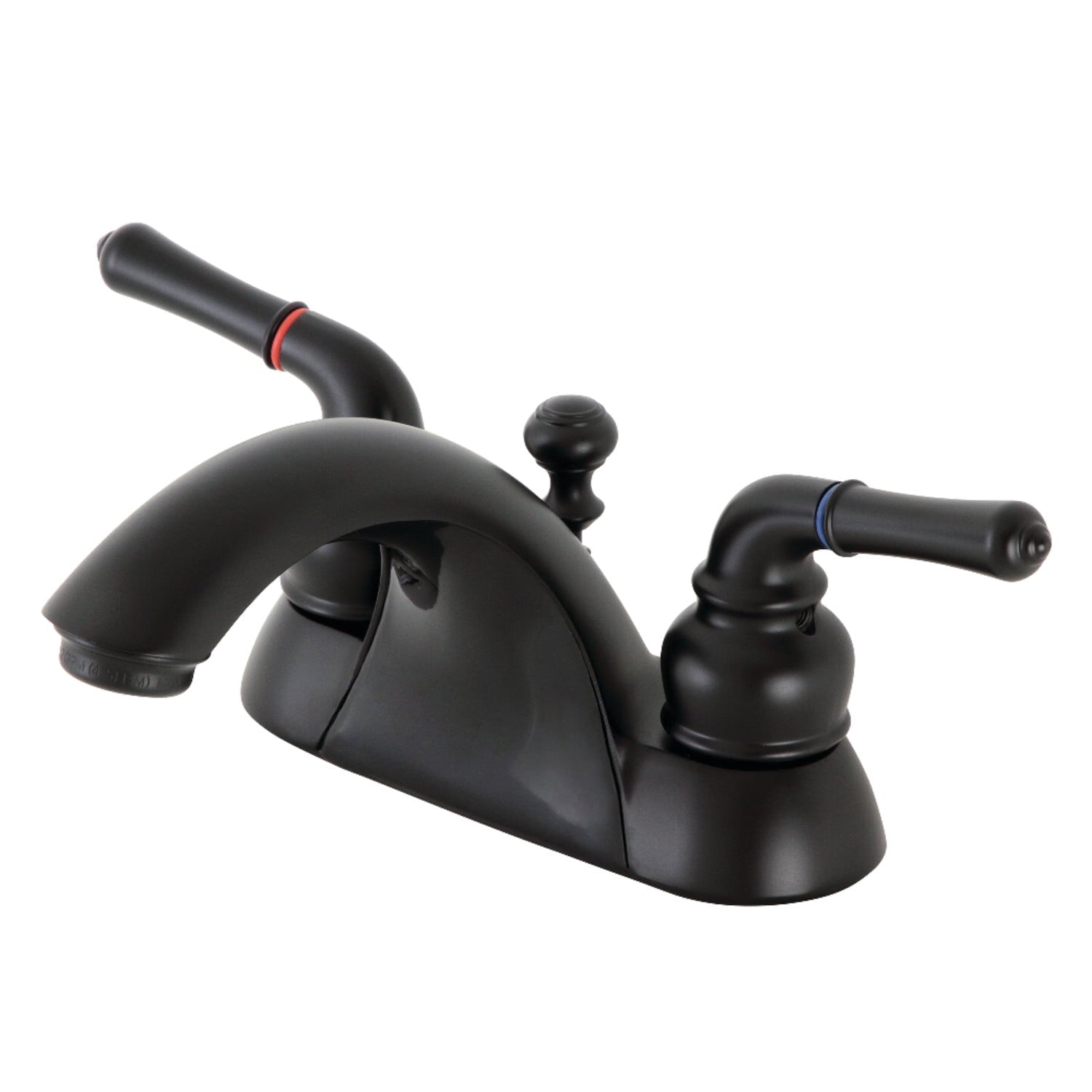Kingston Brass KB2620B Naples 4 in. Centerset Bathroom Faucet, Matte Black