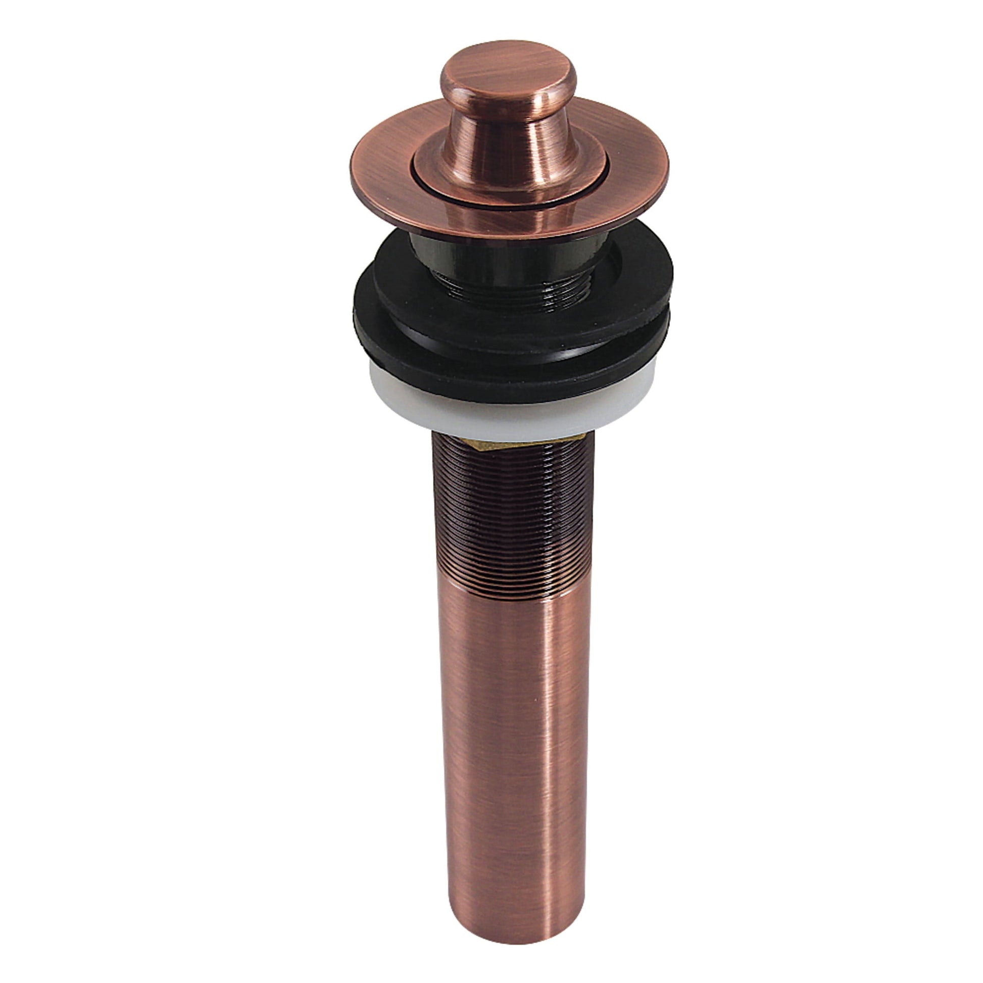 Kingston Brass KB300AC Lift and Turn Sink Drain with Overflow, 17 Gauge, Antique Copper