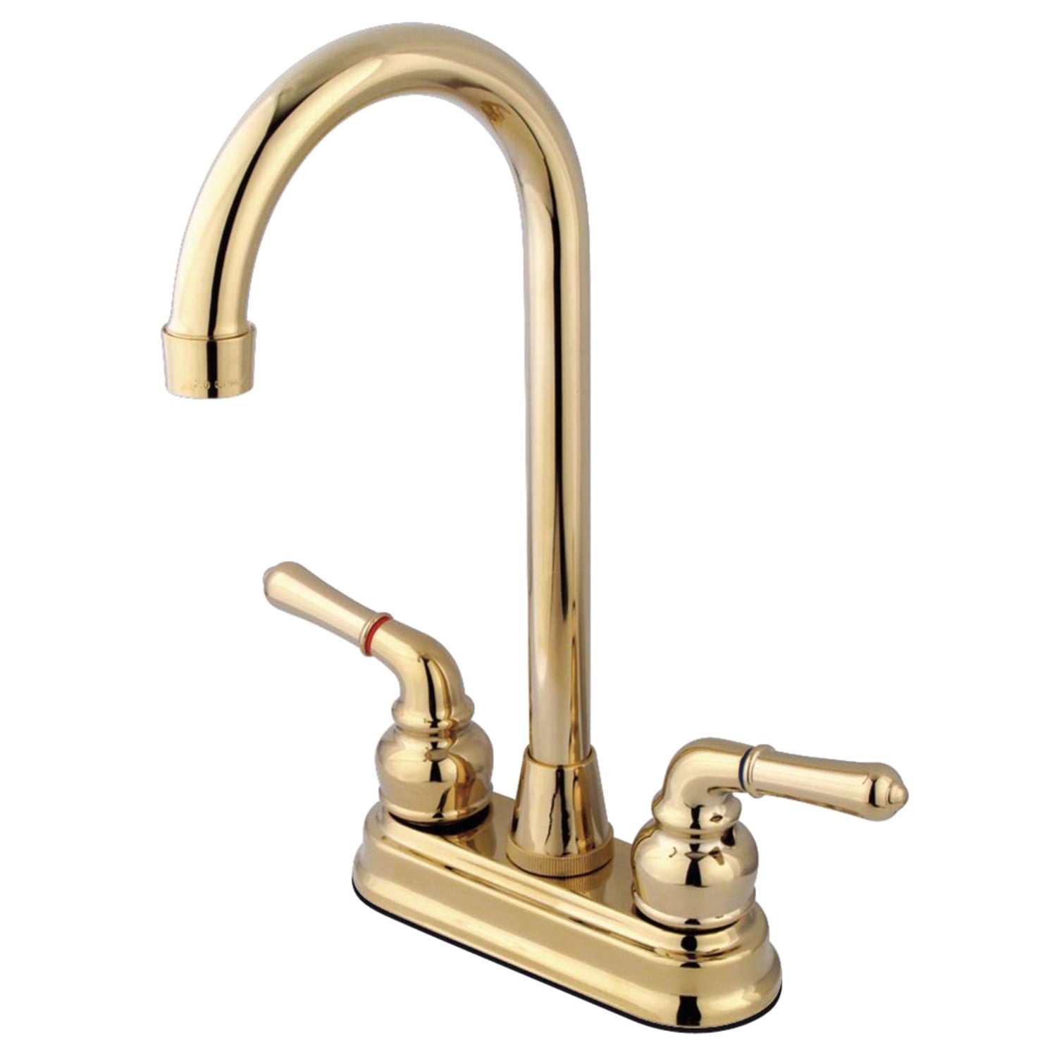 Kingston Brass KB492 Magellan Two-Handle 4" Centerset Bar Faucet, Polished Brass