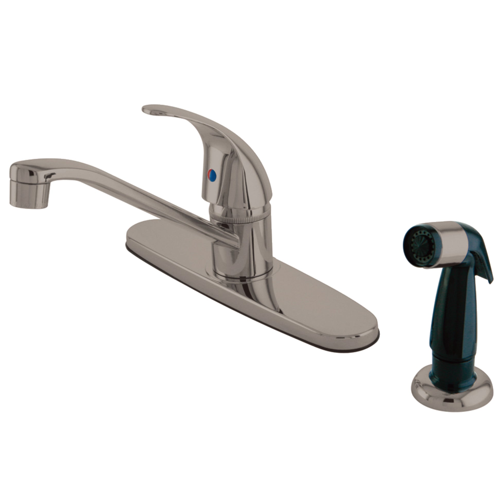 Kingston KB6578LL Legacy One-Handle 4-Hole 8" Centerset Kitchen Faucet with Side Sprayer in Brushed Nickel