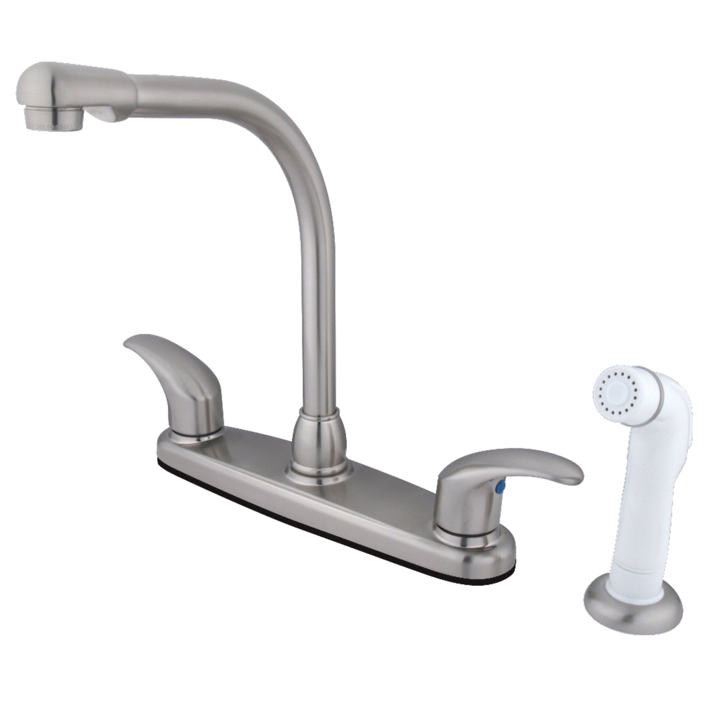 Kingston KB718LL Legacy Two-Handle 4-Hole 8" Centerset Kitchen Faucet with Side Sprayer in Brushed Nickel