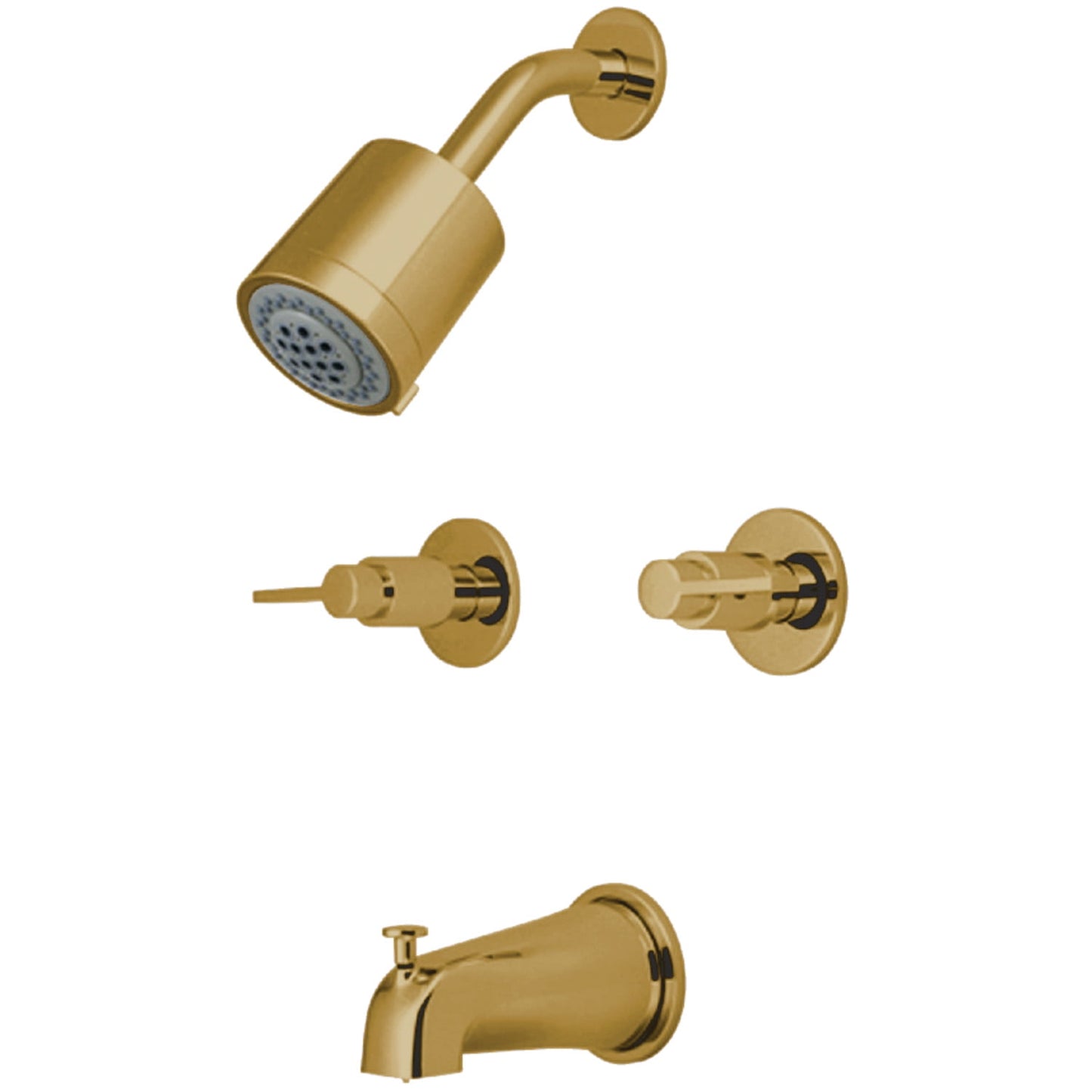 Kingston Brass KBX8148NDL NuvoFusion Two-Handle Tub and Shower Faucet, Brushed Nickel