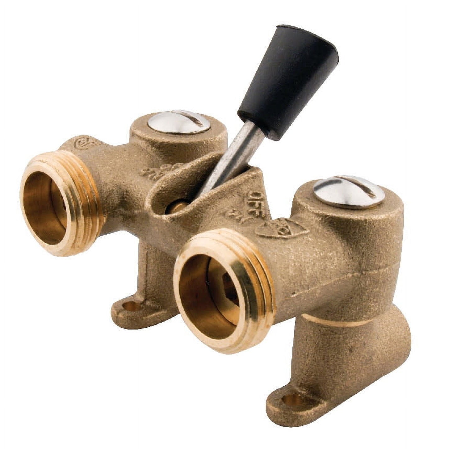 Kingston Brass KF1000 1/2" Sweat x 3/4" Hose Thread Stop Valve for Washing Machine, Raw Brass