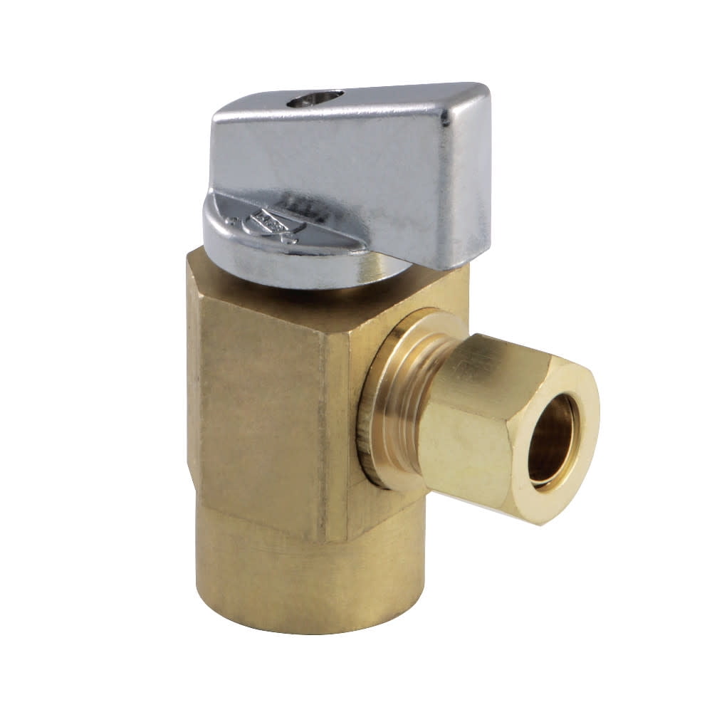 Kingston Brass KF43104CTL 1/2" FIP x 3/8" OD Comp Angle Stop Valve, Raw Brass