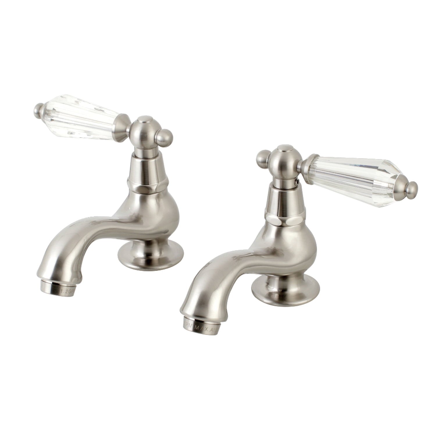 Kingston Brass KS1108WLL Basin Tap Faucet with Cross Handle, Brushed Nickel
