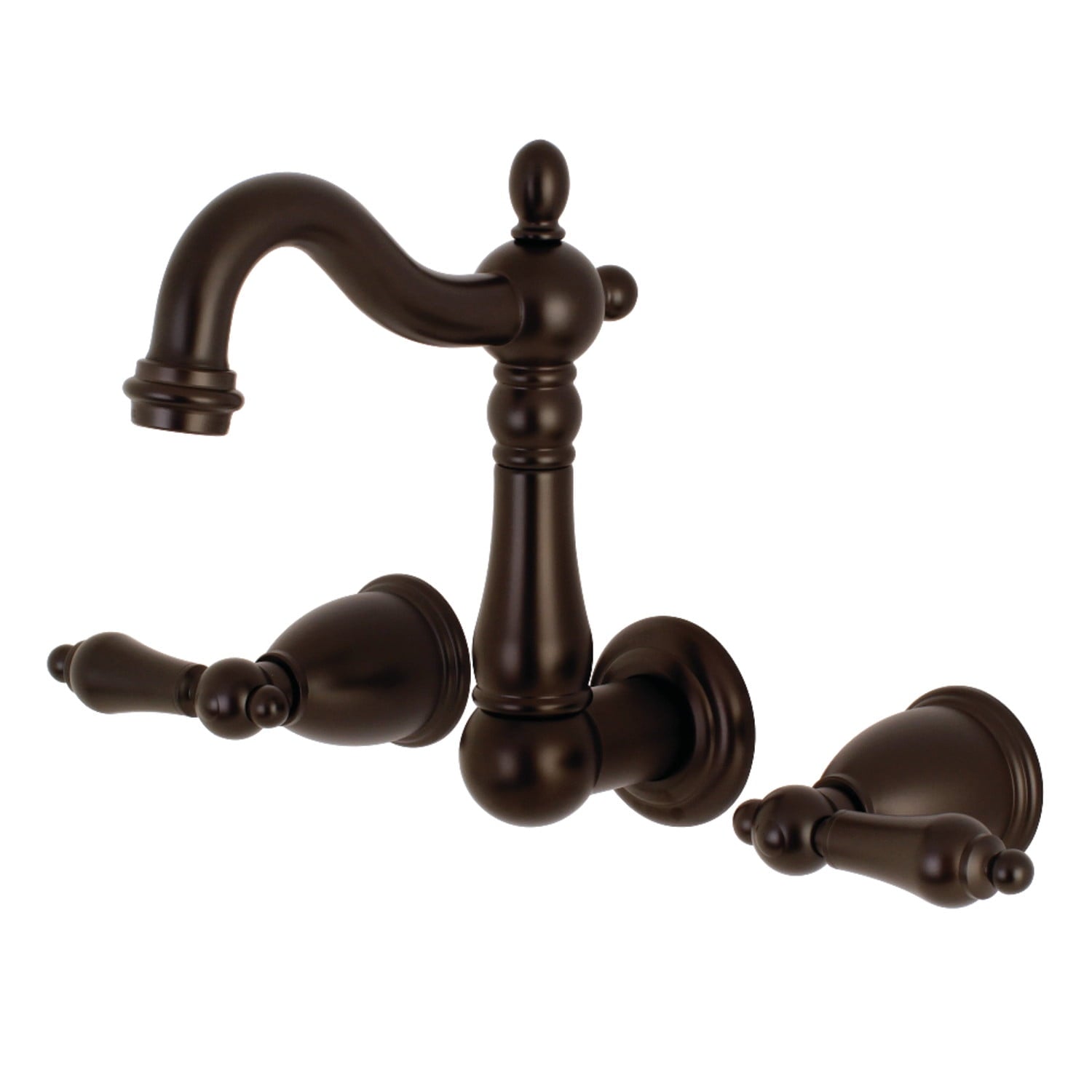 Kingston Brass KS1222AL Heritage Wall Mount Bathroom Faucet, Polished Brass