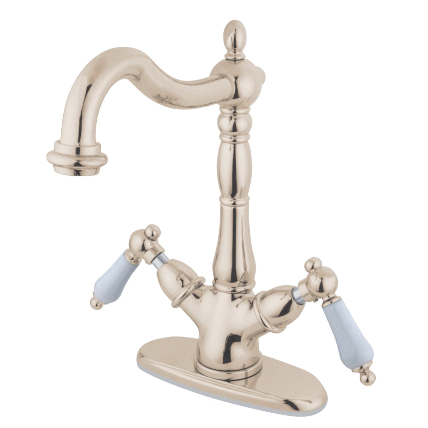 Kingston Brass KS1496PL Vessel Standard Mount Bathroom Faucet, Polished Nickel