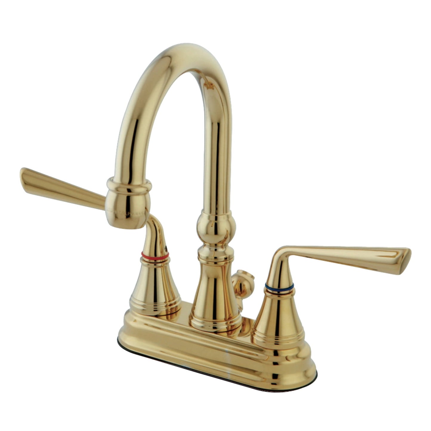 Kingston Brass Silver Sage Two Handle 4" Centerset Lavatory Faucet with Brass Pop-up