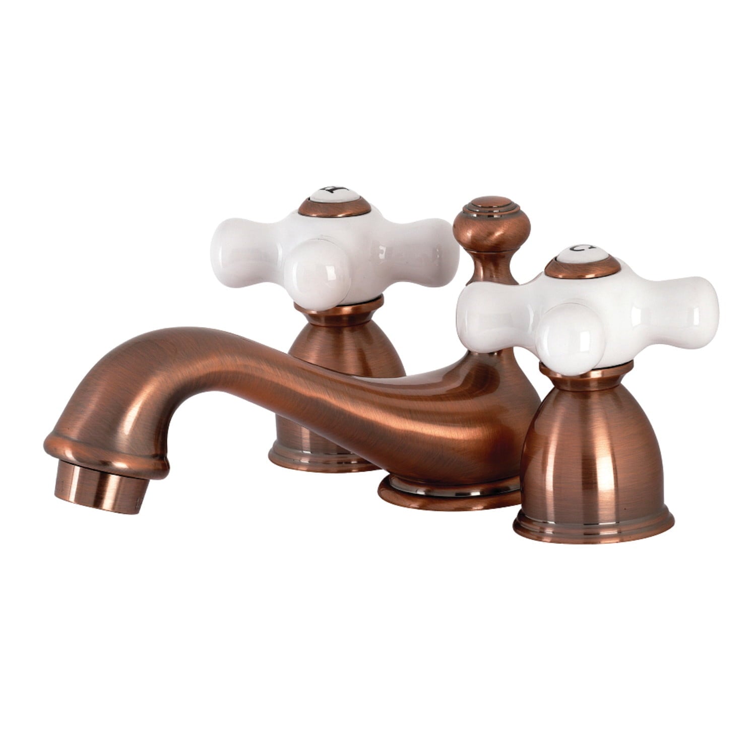 Kingston Brass KS395PXAC Restoration Mini-Widespread Bathroom Faucet, Antique Copper
