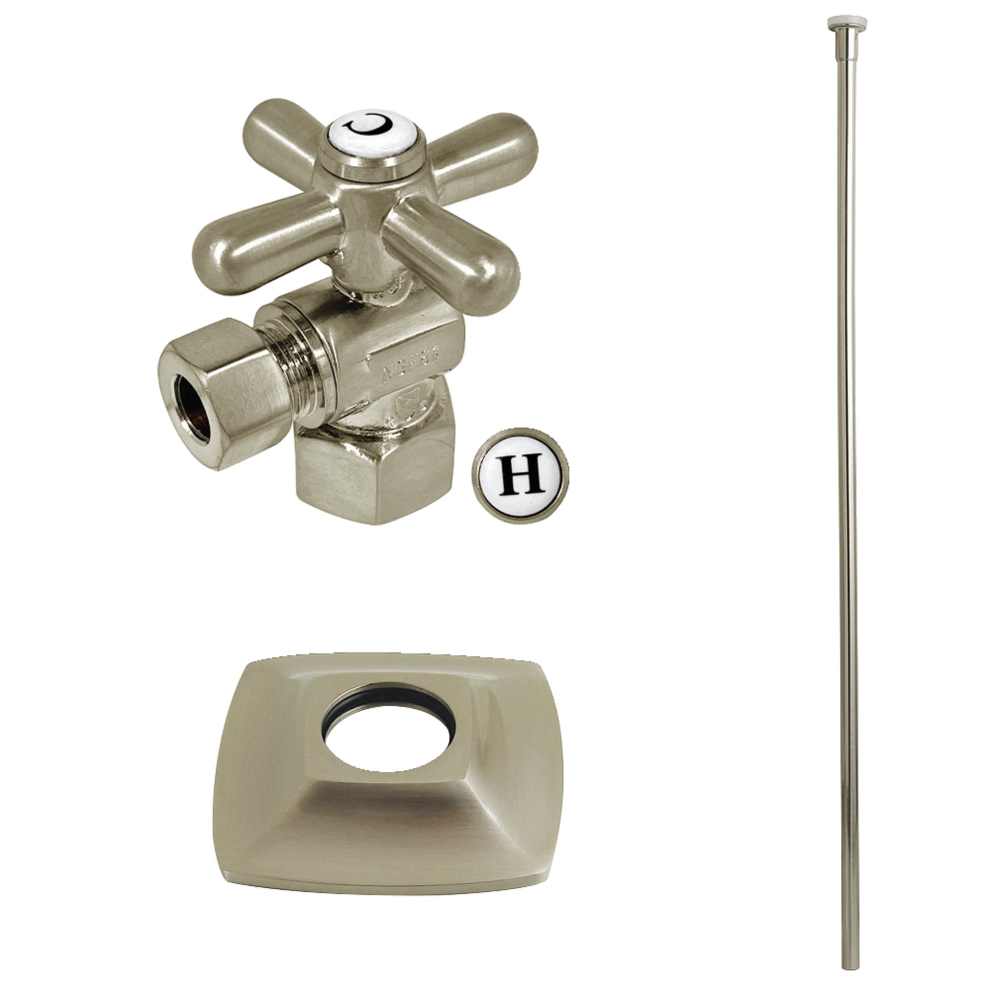 Kingston Brass KTK110P8 Traditional Plumbing Toilet Trim Kit with Flange in Brushed Nickel