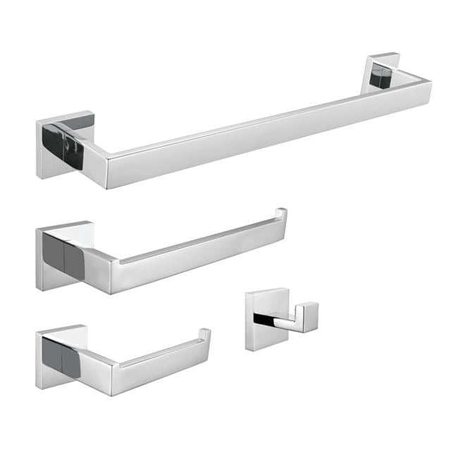 Kingston Brass BAHK602478C Lasdun Bathroom Accessory Set, Polished Chrome - 4 Piece