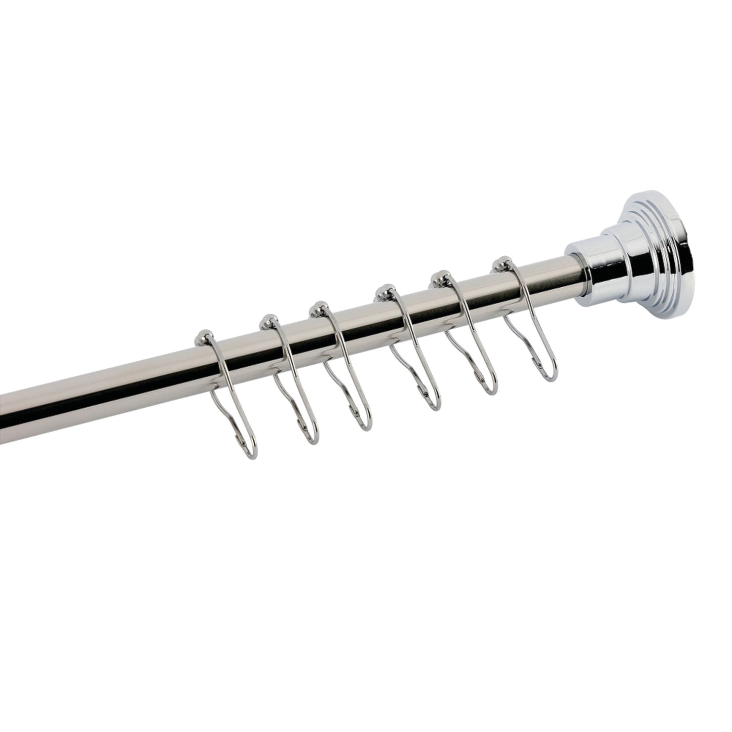 Kingston Brass SCC2811 Edenscape 38-Inch to 60-Inch Adjustable Shower Curtain Rod with Rings in Polished Chrome