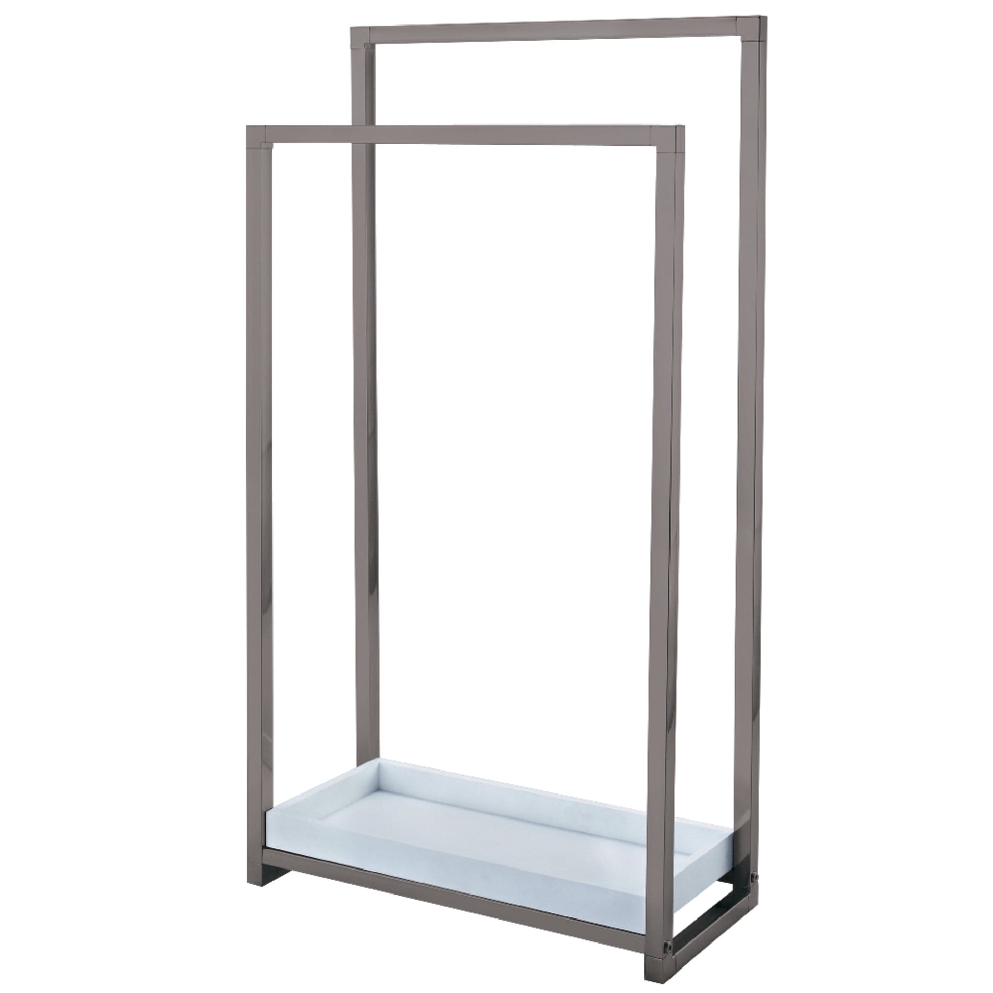 Kingston Brass SCC8265 Edenscape 33-5/8 Inch Freestanding Pedestal 2-Tier Towel Rack with Wooden Shelf in Oil Rubbed Bronze