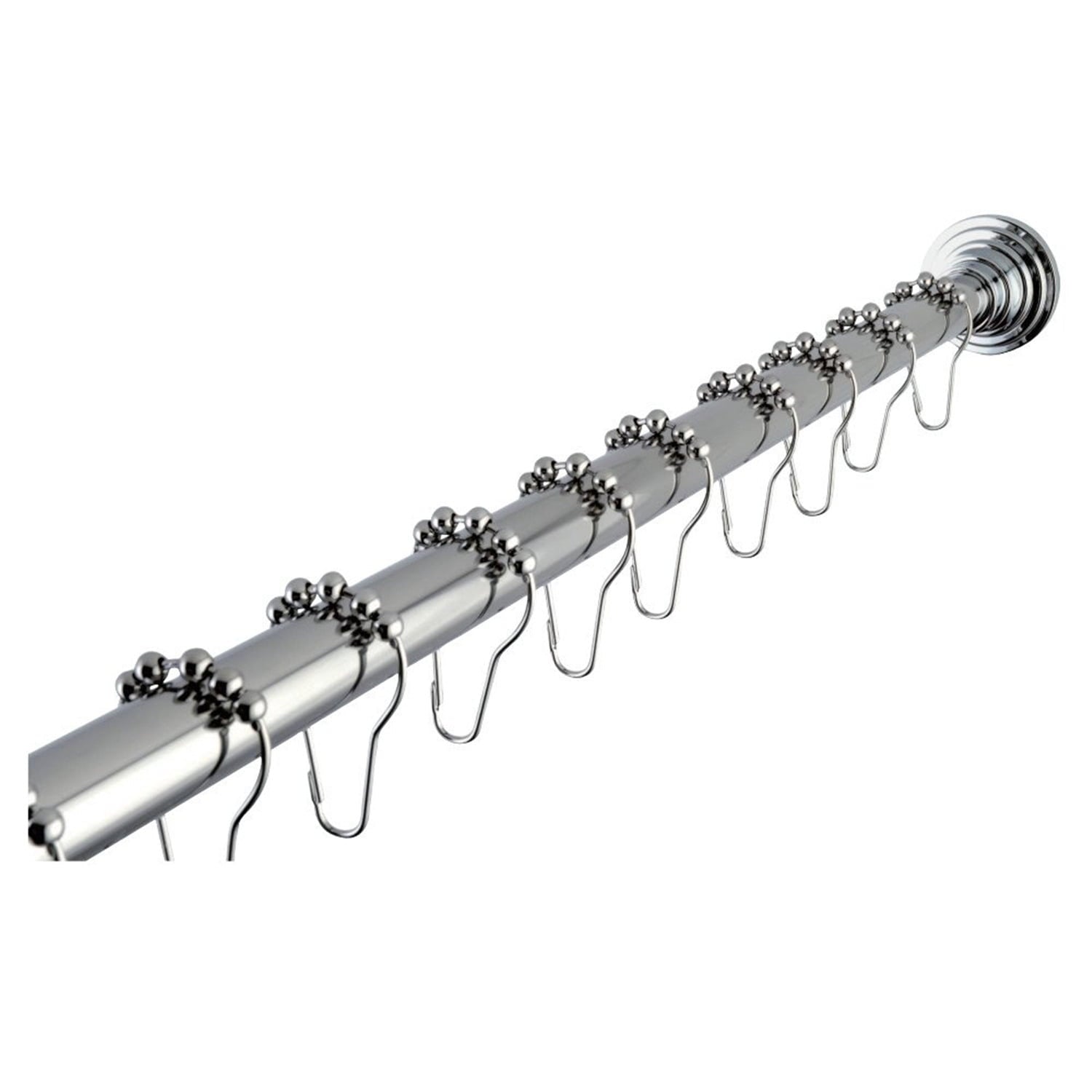 Kingston Brass SRK601 Americana 72" Adjustable Stainless Steel Shower Curtain Rod with Ring Combo, Polished Chrome