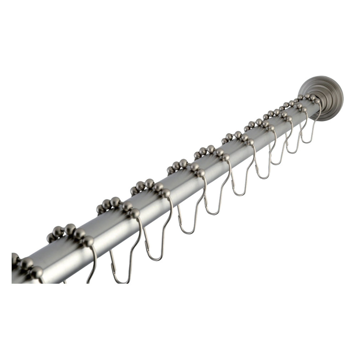 Kingston Brass SRK608 Americana 72" Adjustable Stainless Steel Shower Curtain Rod with Ring Combo, Brushed Nickel
