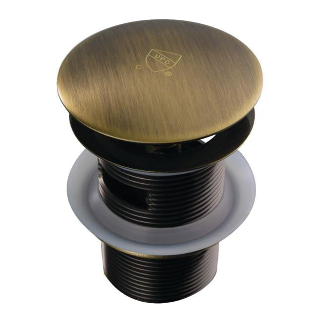 Kingston Brass VTDESHOEAB Trimscape Toe-Touch Tub Drain with Overflow, Antique Brass
