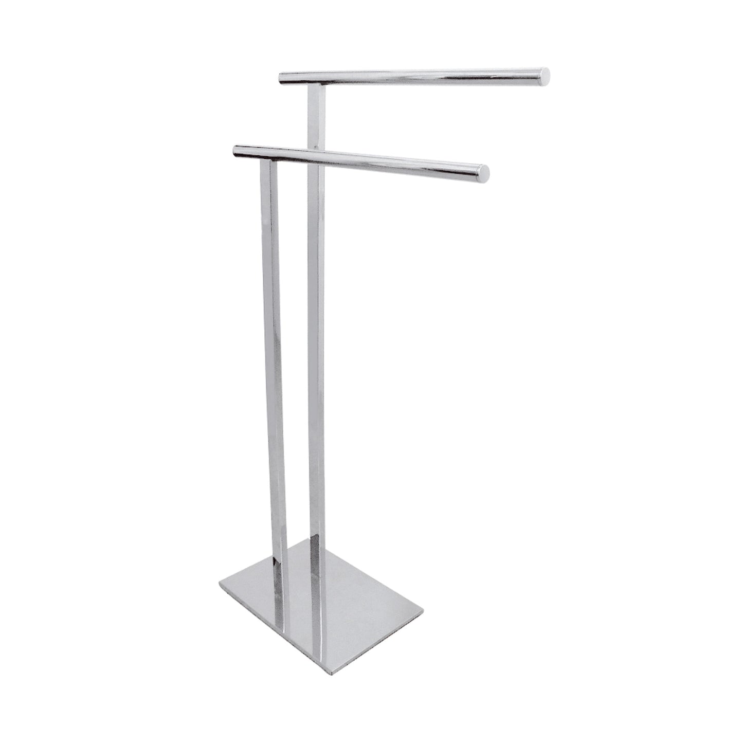 Kingston Brass SCC6038 Edenscape 32-7/16 Inch Freestanding Pedestal 2-Tier L-Shape Towel Rack in Brushed Nickel