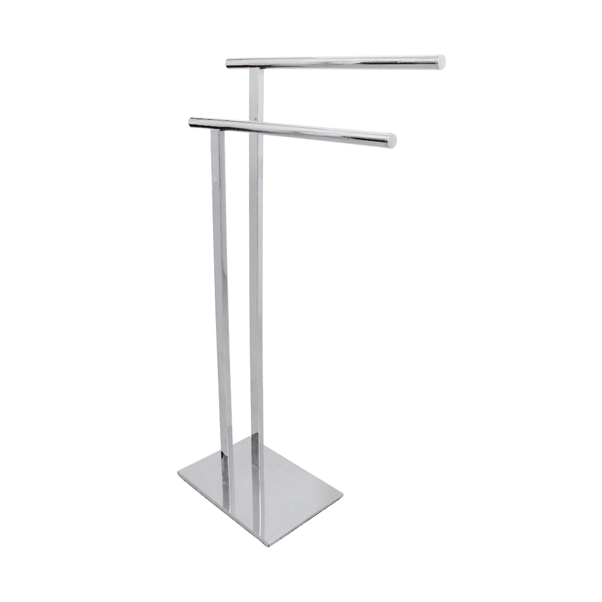 Kingston Brass SCC6038 Edenscape 32-7/16 Inch Freestanding Pedestal 2-Tier L-Shape Towel Rack in Brushed Nickel