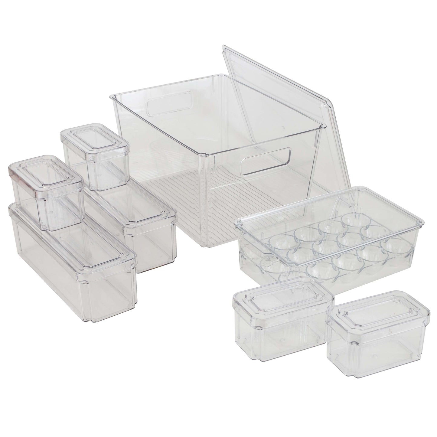 Kitchen Details Set of 8 Clear Refrigerator Organizers