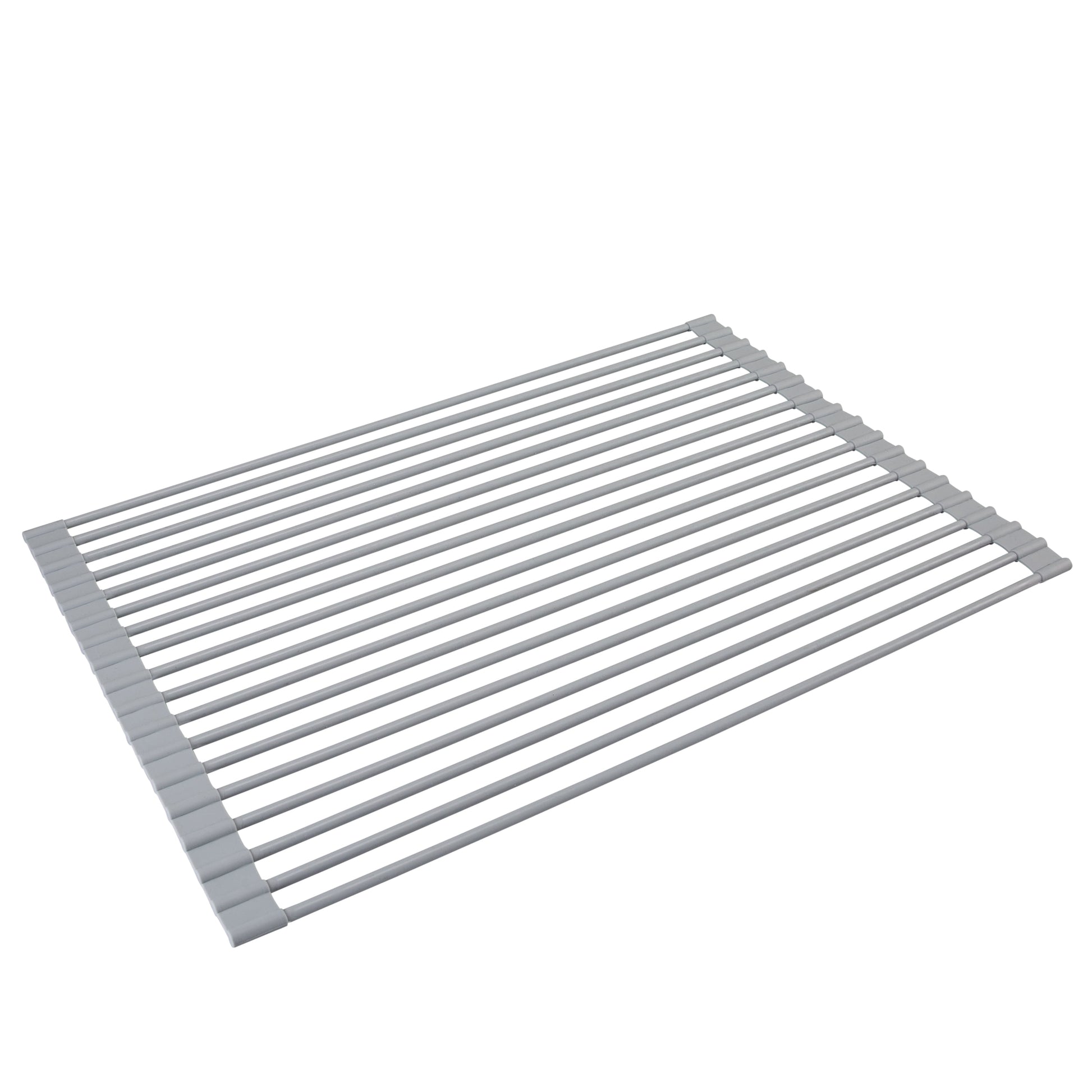 Kitchen Details Silicone Coated Roll Up over the Sink Drying Rack, Grey