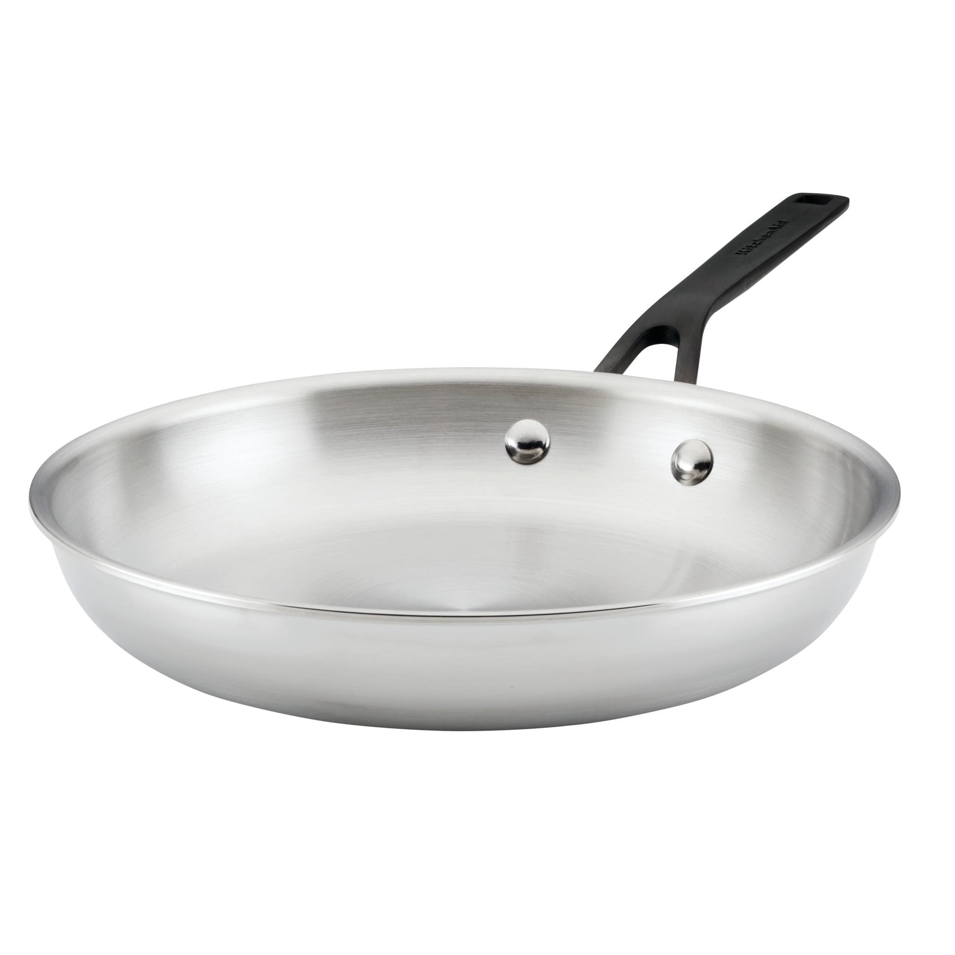 KitchenAid 5-Ply Clad 10 Inch Stainless Steel Induction Frying Pan, Dishwasher Safe, Metal Utensil, Broiler and Oven Safe to 500Â°F, Polished Stainless Steel
