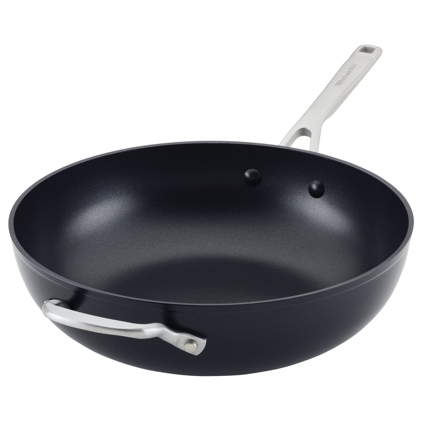 KitchenAid SartÃ©n/wok para Saltear Antiadherente de InducciÃ³n de 12.25 Pulgadas de Aluminio Anodizado Duro con Asa Auxiliar, Apto para Lavavajillas y Horno hasta 500Â°F, Negro Mate