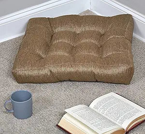 Klear Vu Gripper Non-Slip Floor Cushions for Adults, Extra Thick Square Meditation Pillow, Ideal for Yoga, Seating or Lounging, 21"x21", 1 Count, Gold